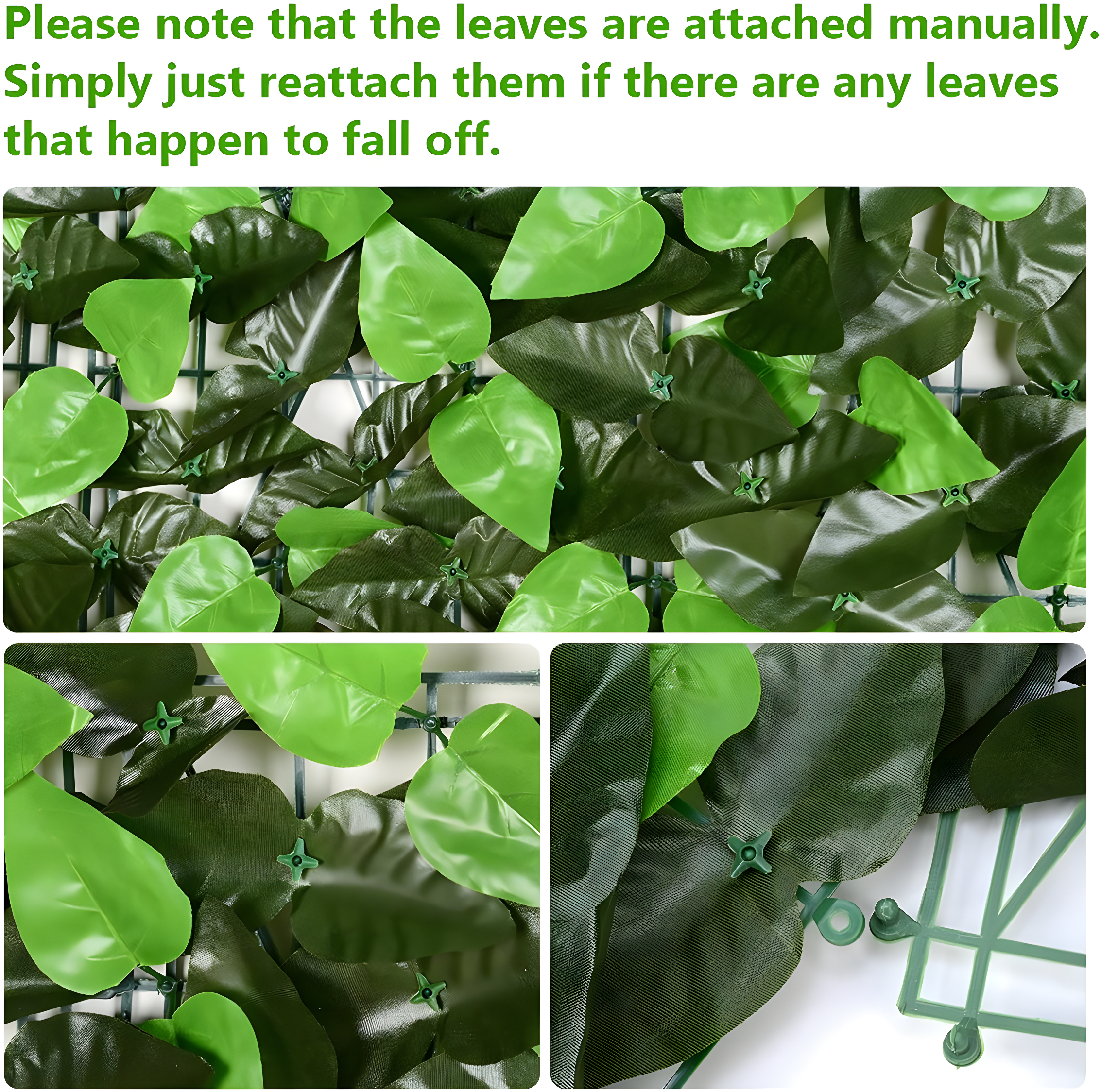 Eden's Decor Artificial Ivy Privacy Fence Screen 120"X40", Artificial Hedges Fence and Faux Ivy Vine Forest-Color/Mint Green Leaves Decoration for Outdoor Decor, Garden, Yard, Porch, Patio