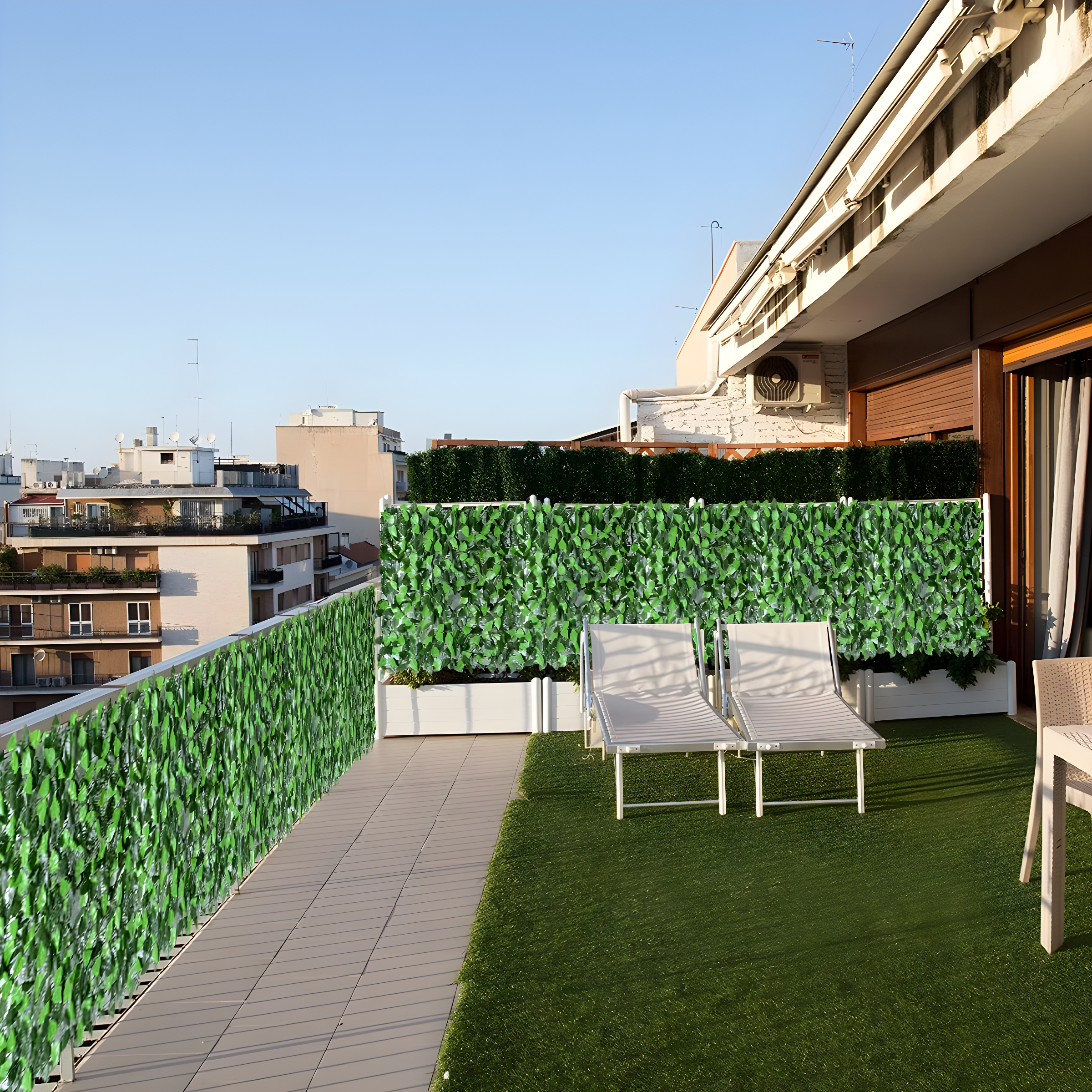 Eden's Decor Artificial Ivy Privacy Fence Screen 120"X40", Artificial Hedges Fence and Faux Ivy Vine Forest-Color/Mint Green Leaves Decoration for Outdoor Decor, Garden, Yard, Porch, Patio