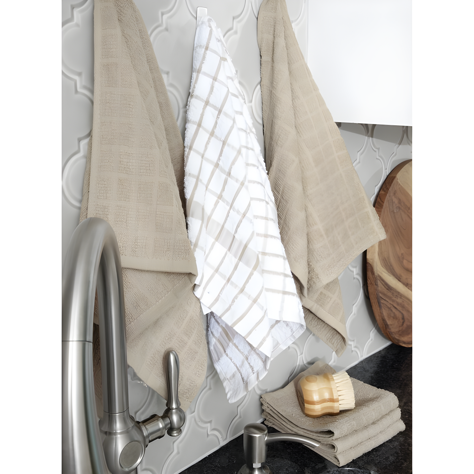 RITZ Cotton Plaid Kitchen Towel Linen Set (Set of 6)