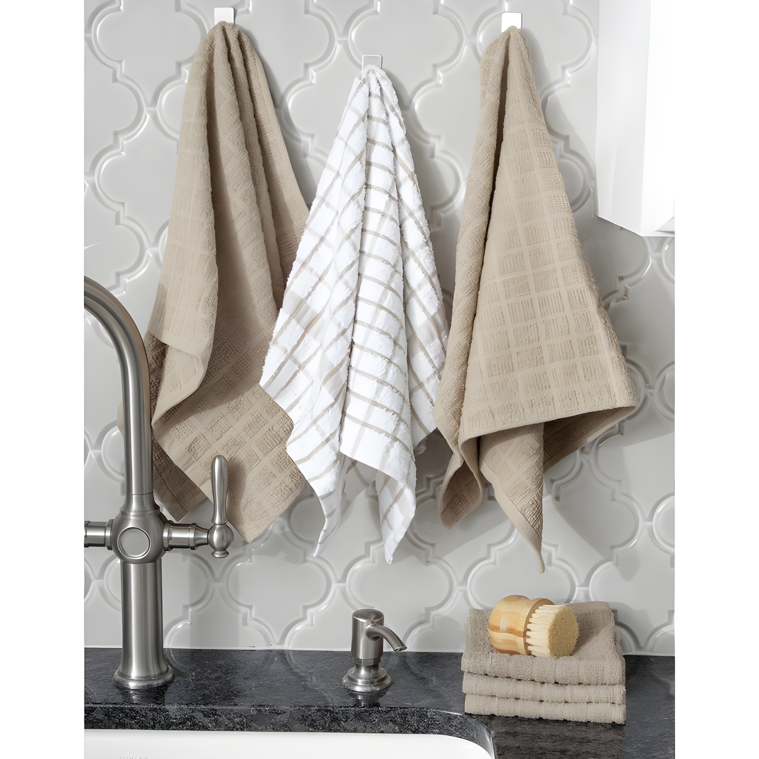 RITZ Cotton Plaid Kitchen Towel Linen Set (Set of 6)