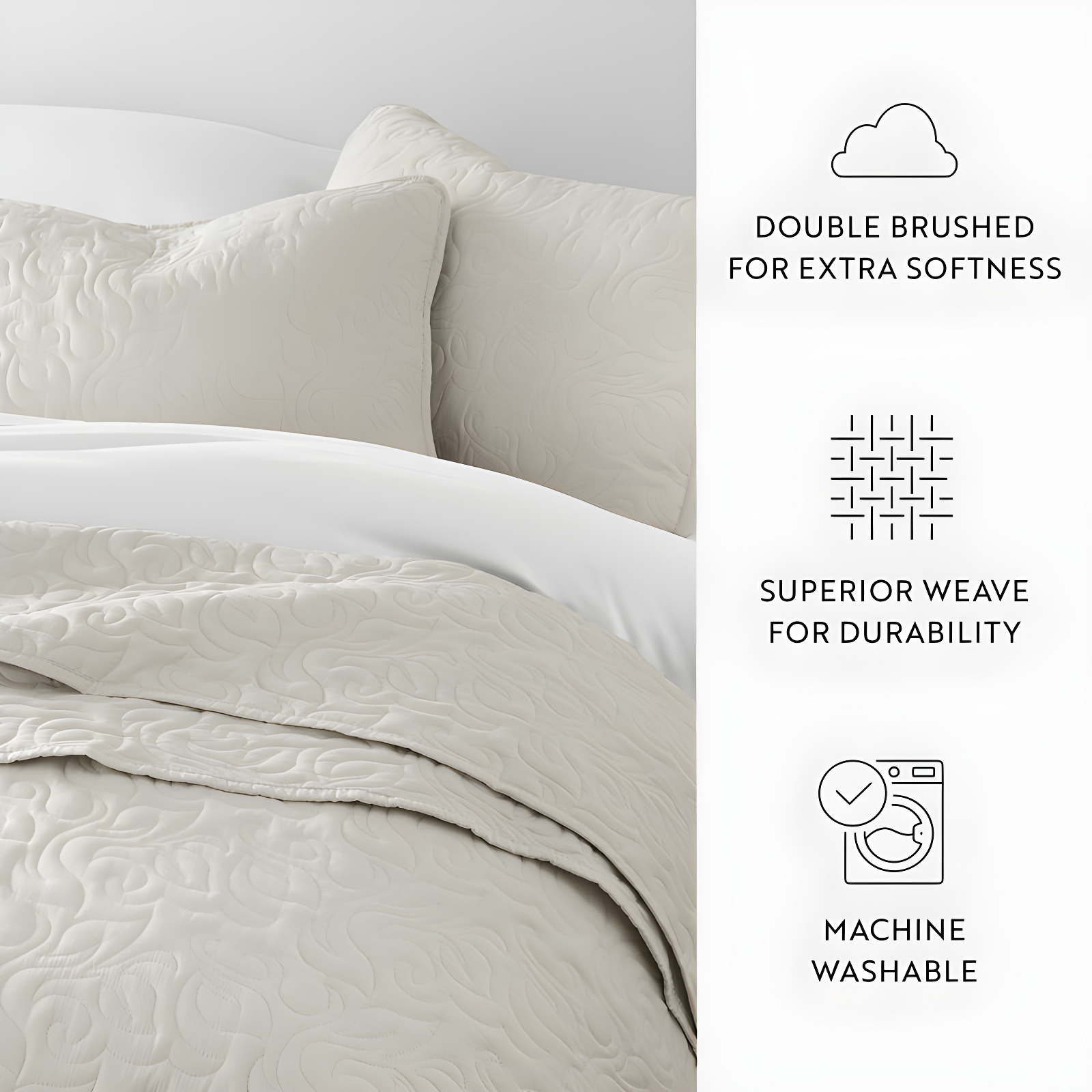 Becky Cameron Becky Cameron Elegant Floral Stitching Quilt Set