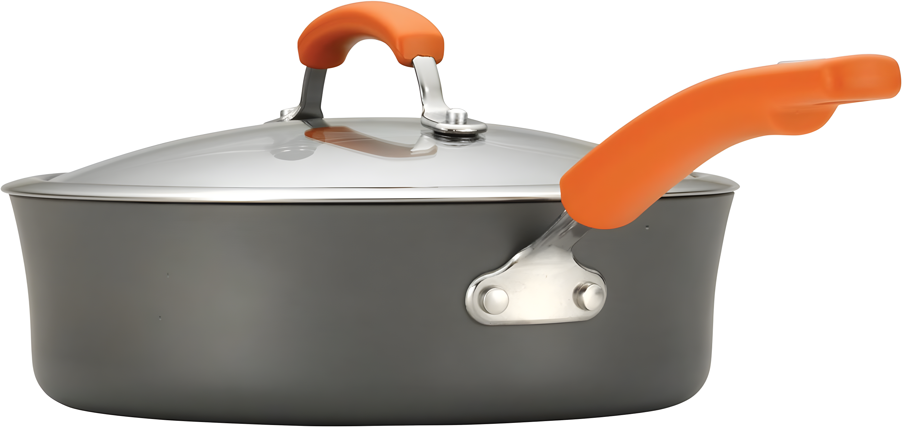 Rachael Ray Rachael Ray Brights Hard Anodized Nonstick Cookware Pots and Pans Set, 10 Piece, Gray with Handles
