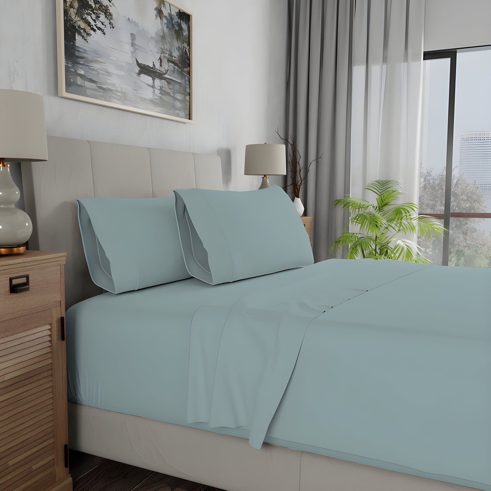 100% Cotton 300TC Ultra-Soft & Silky Wrinkle-Resistant Sheet Set