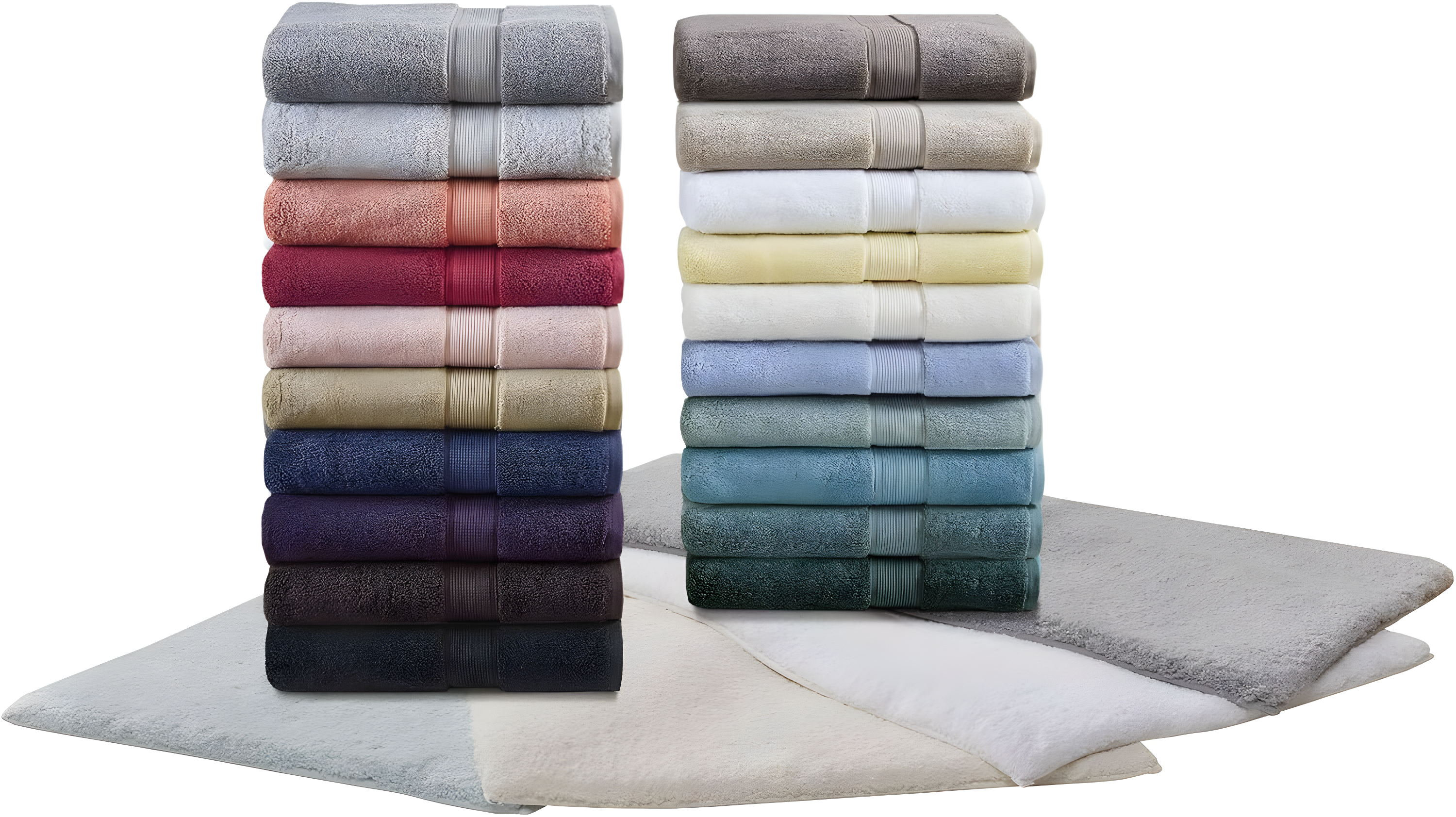 8pc Cotton Bath Towel Set Navy: Madison Park, Heavyweight Terry, OEKO-TEX Certified