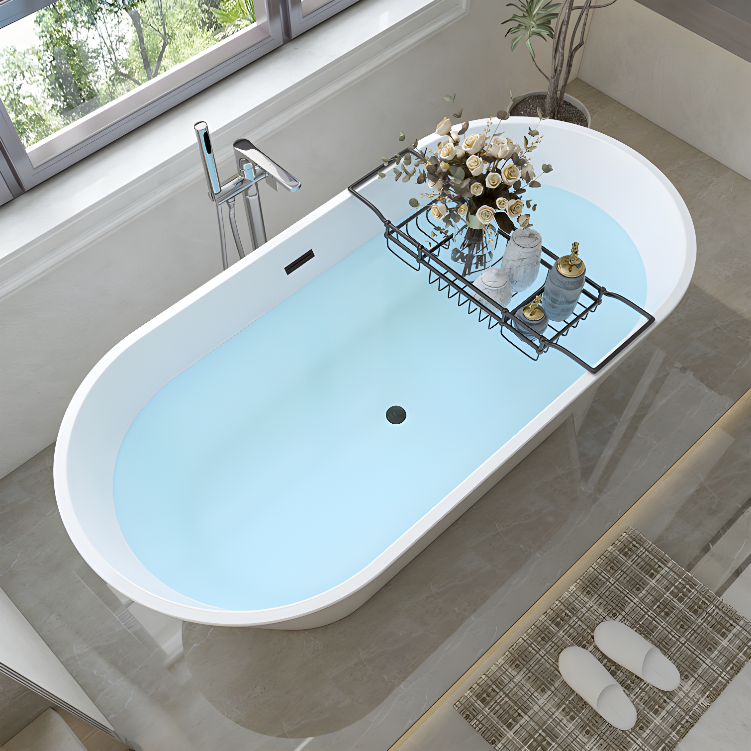 Chloe Freestanding Soaking Acrylic Bathtub