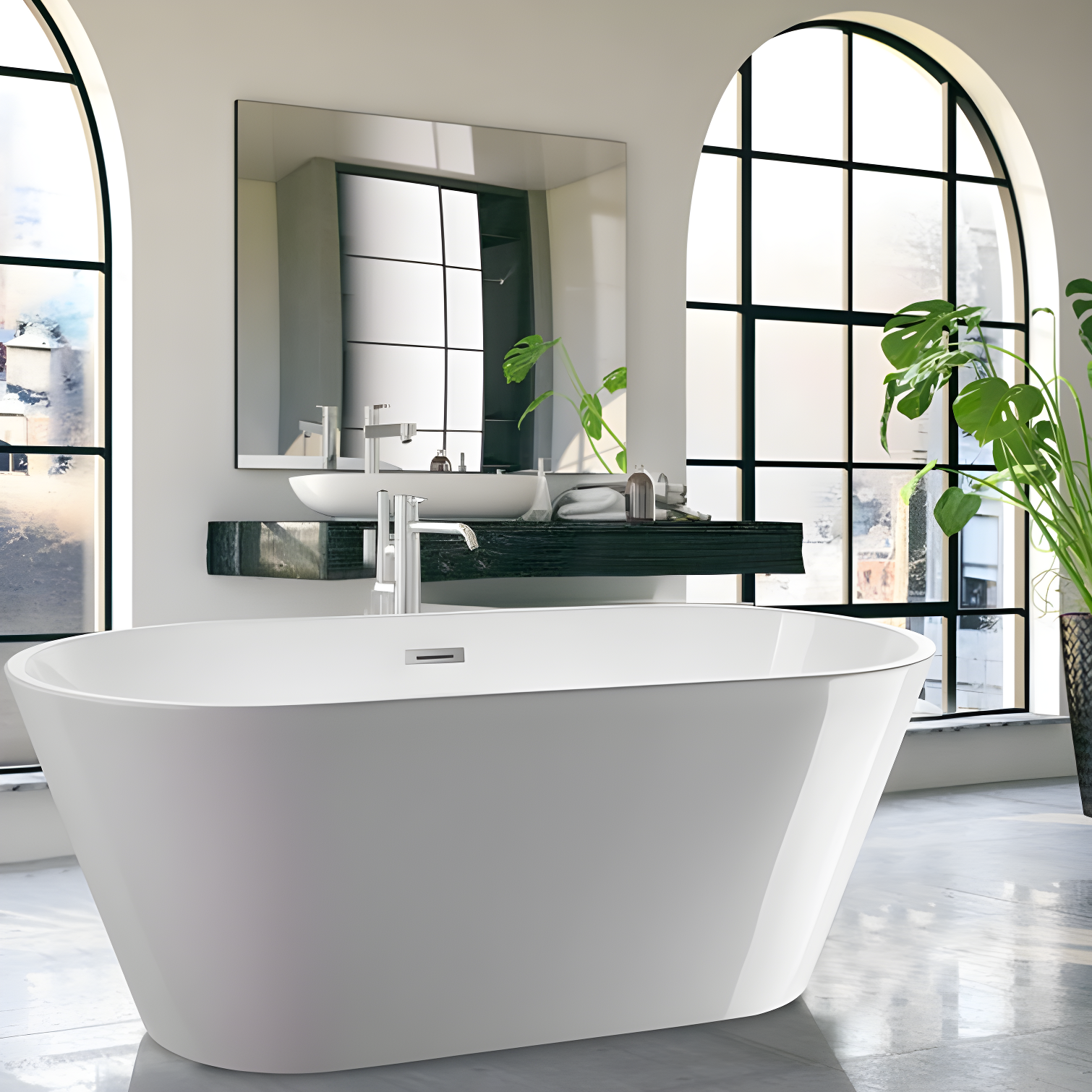Chloe Freestanding Soaking Acrylic Bathtub