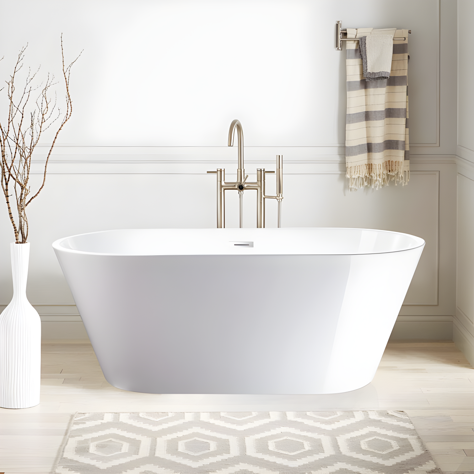 Chloe Freestanding Soaking Acrylic Bathtub