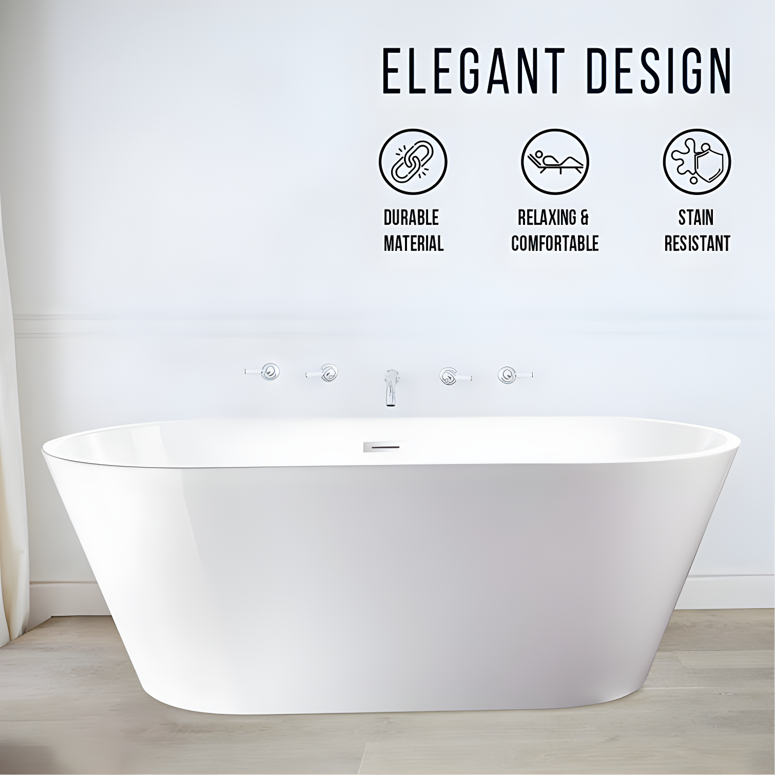 Chloe Freestanding Soaking Acrylic Bathtub