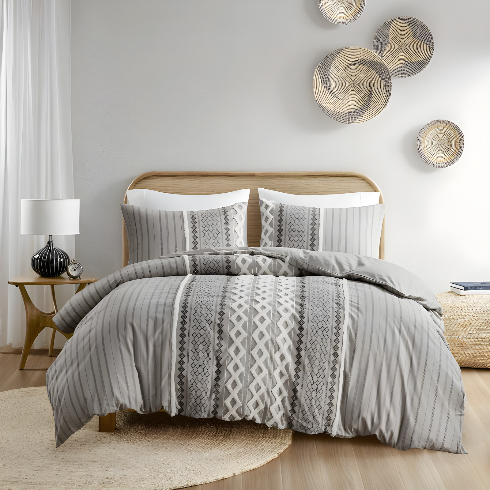 INK+IVY Imani Cotton Printed Duvet Cover Set