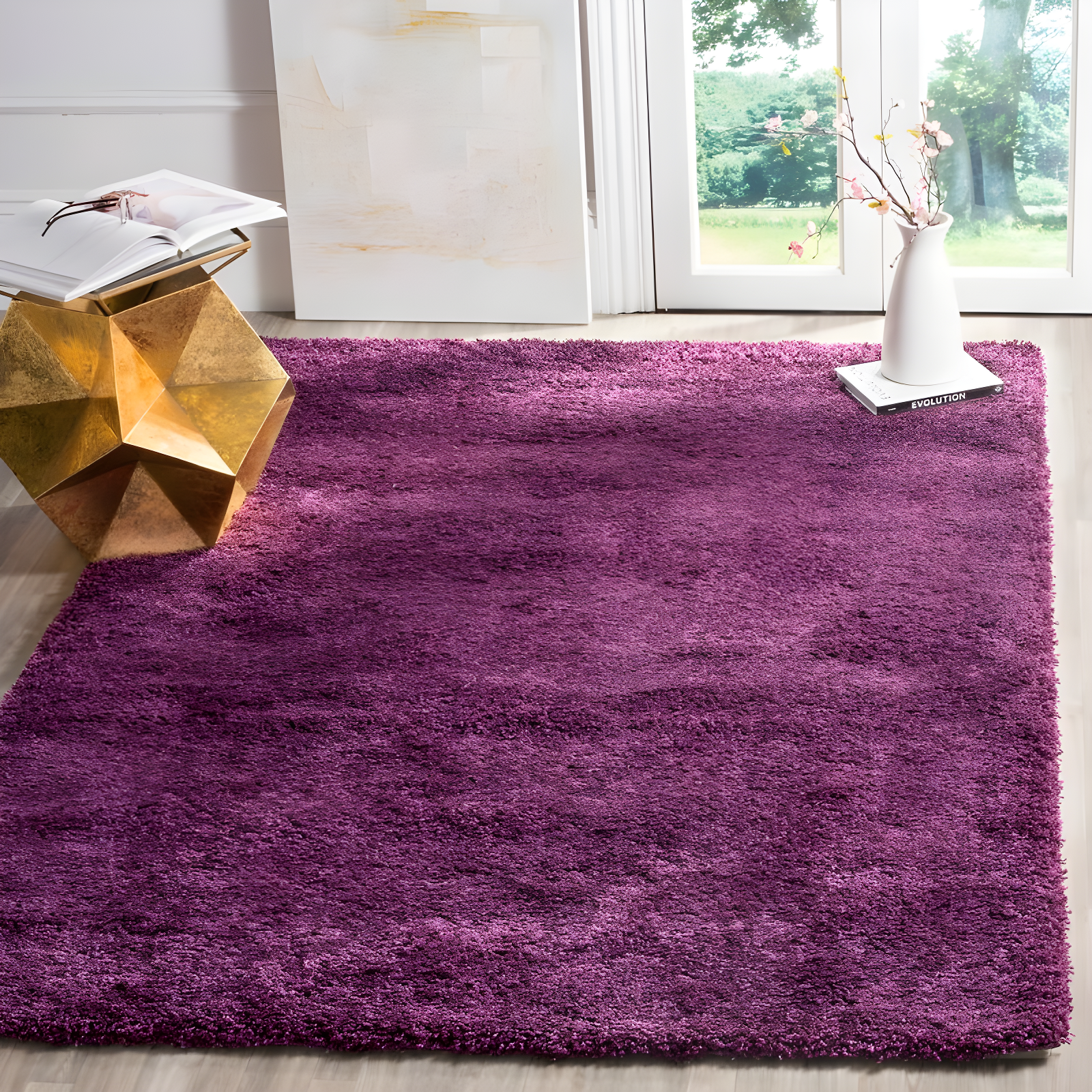 Shag SG151 Power Loomed Indoor Area Rug - Purple - 5'3"x7'6" - Safavieh.