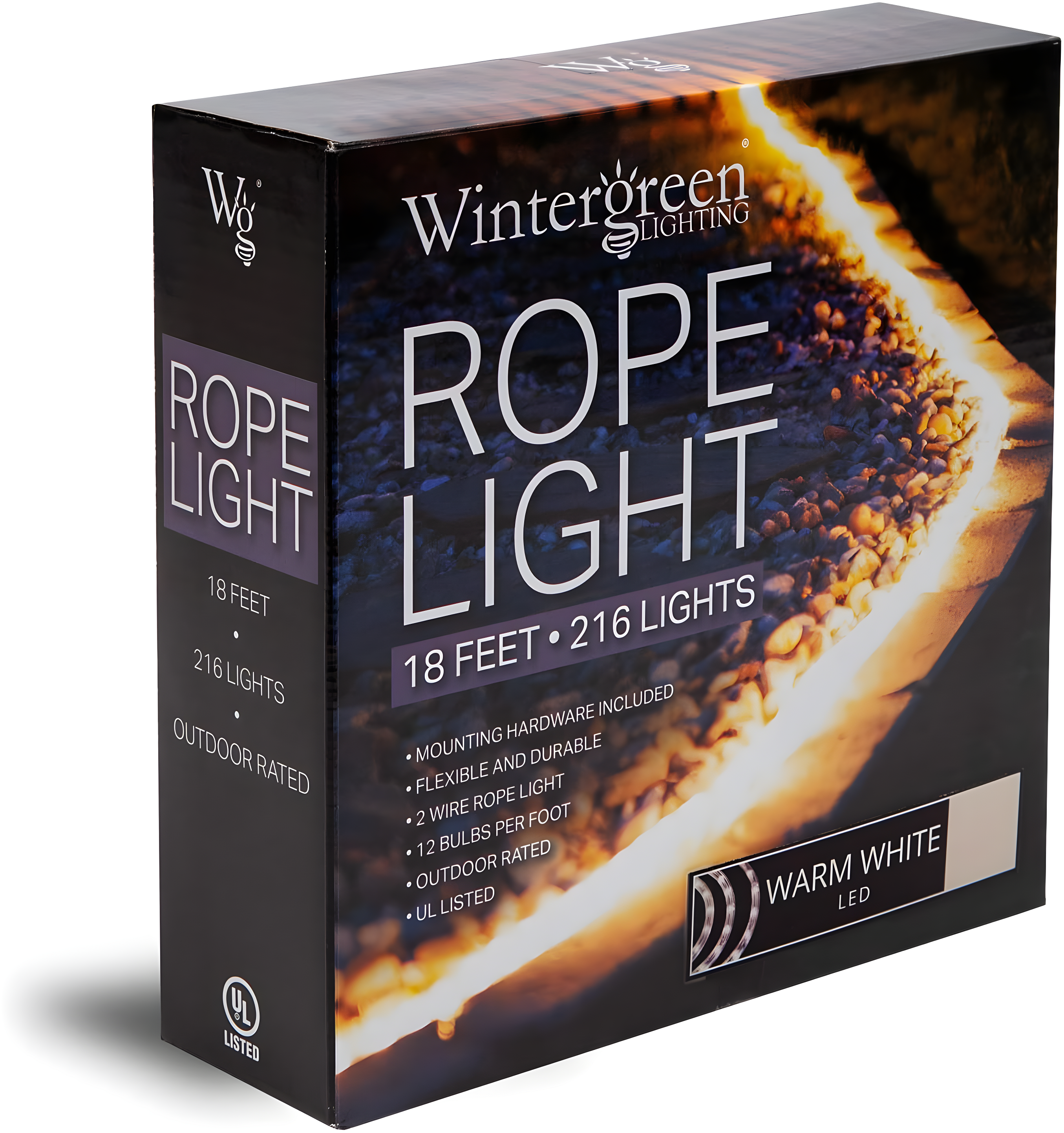 18FT 216 Light End-to-End Connectable LED Rope Lights