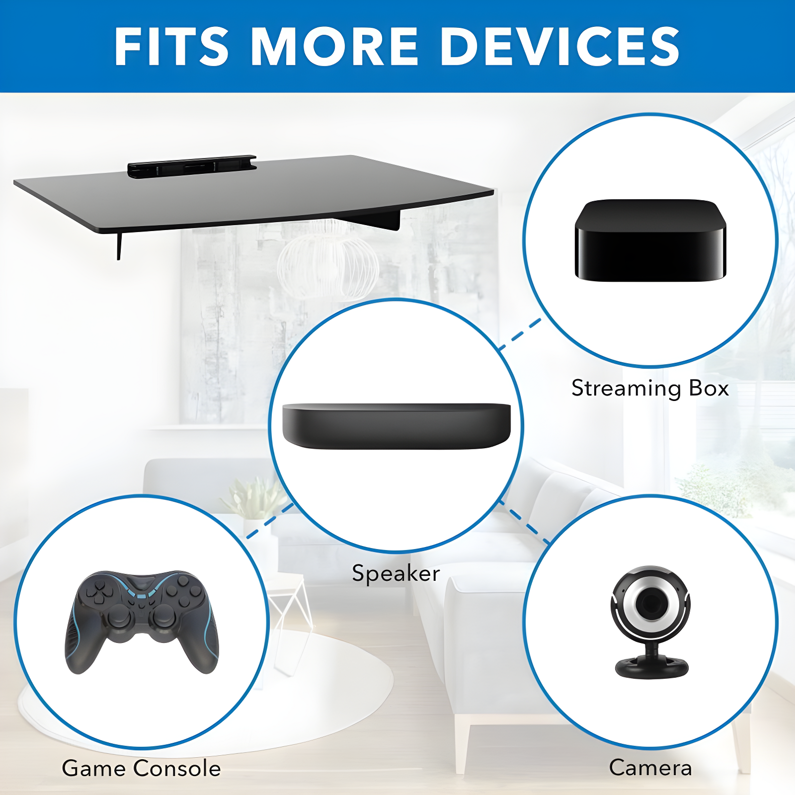 Mount-It! Tempered Glass Cable Box Wall Mount Shelves for AV, Electronic Components, Gaming Consoles