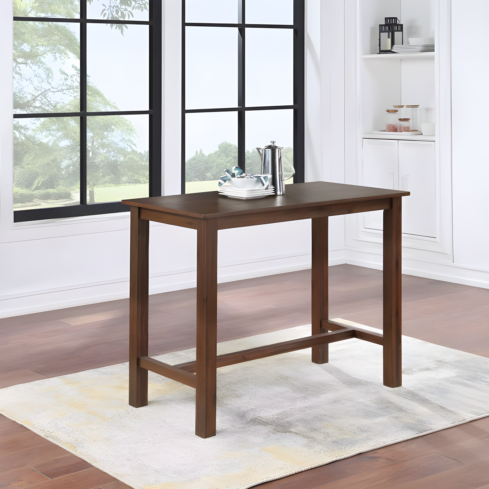 Sonoma Counter Height Pub Table Chestnut - Boraam: Modern Kitchen Table for 4, Wood Frame, 36" High
