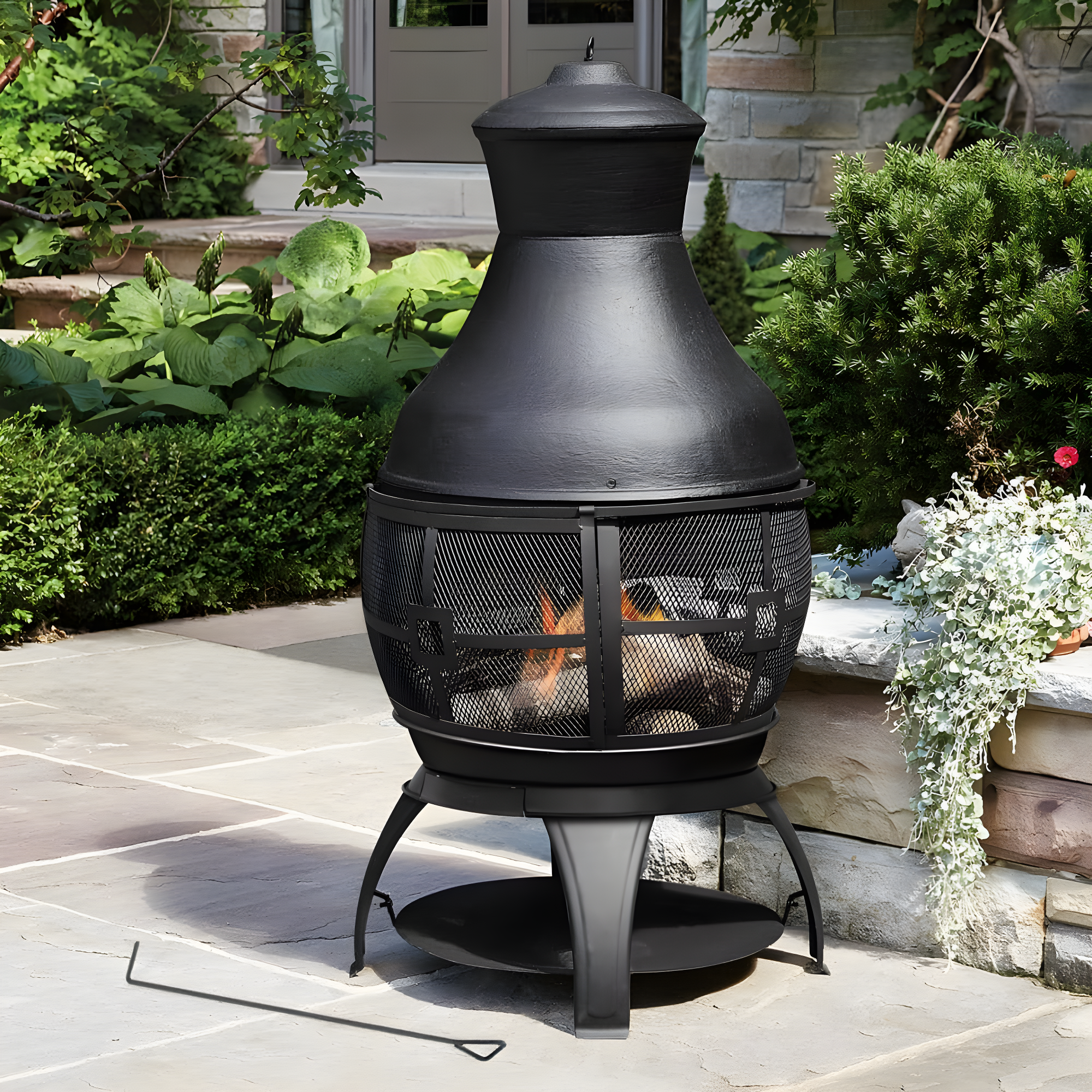 Heatmaxx Round Cast Iron Wood Burning Smokeless Chimnea