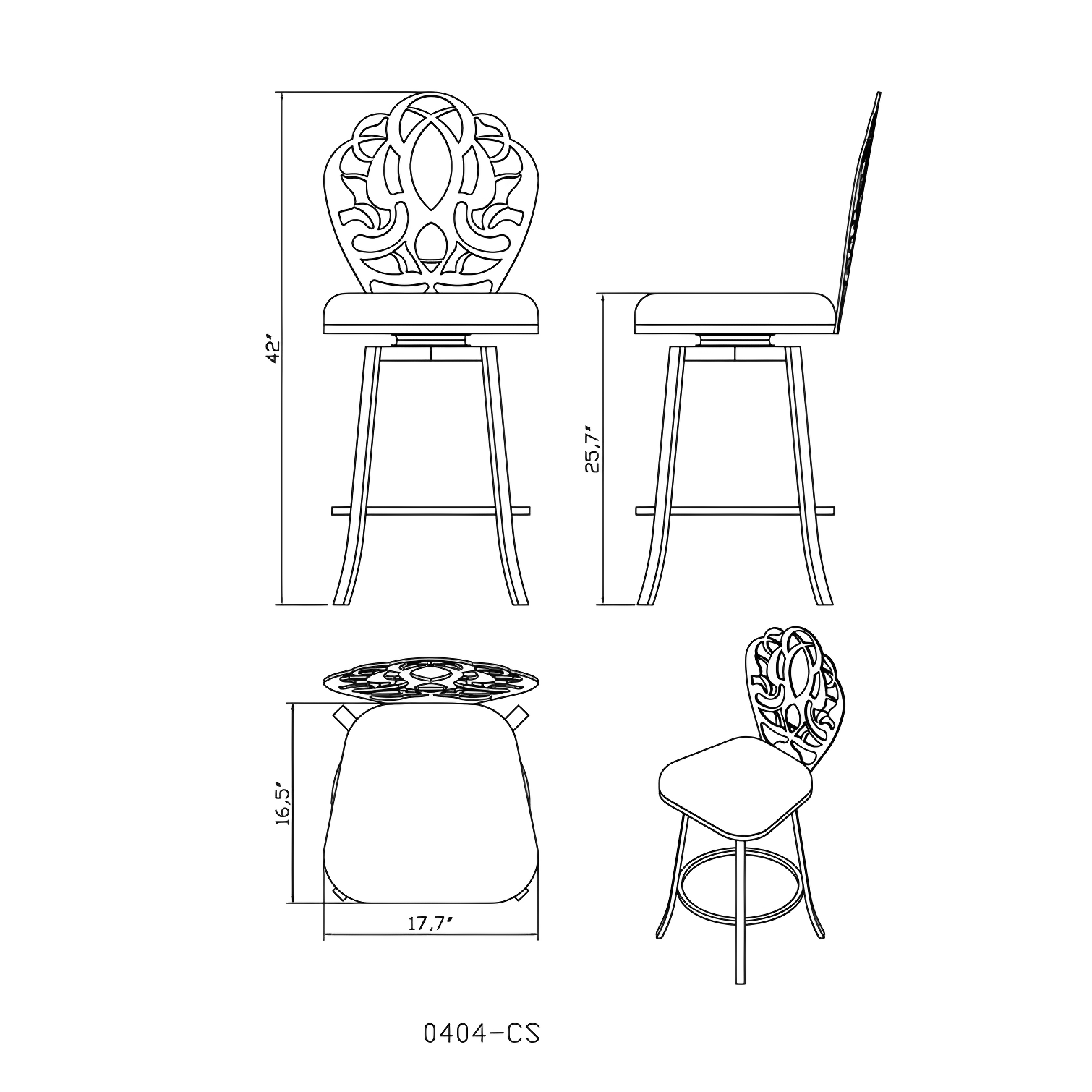 Mercer41 Alfonzo Bar & Counter Swivel Stool