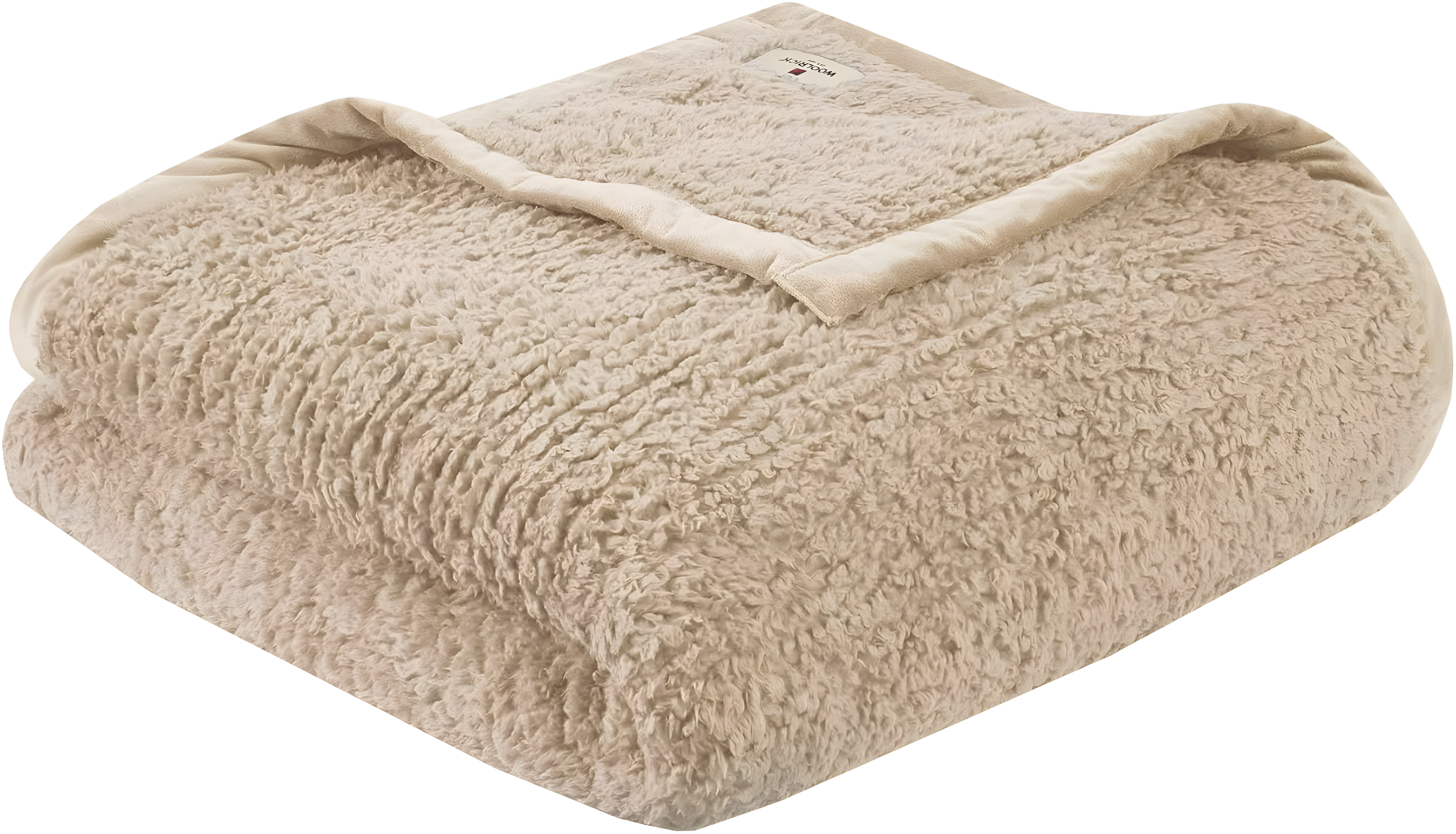Twin Burlington Berber Bed Blanket Tan: Woolrich, Transitional Style, Velvet Construction, Machine Washable