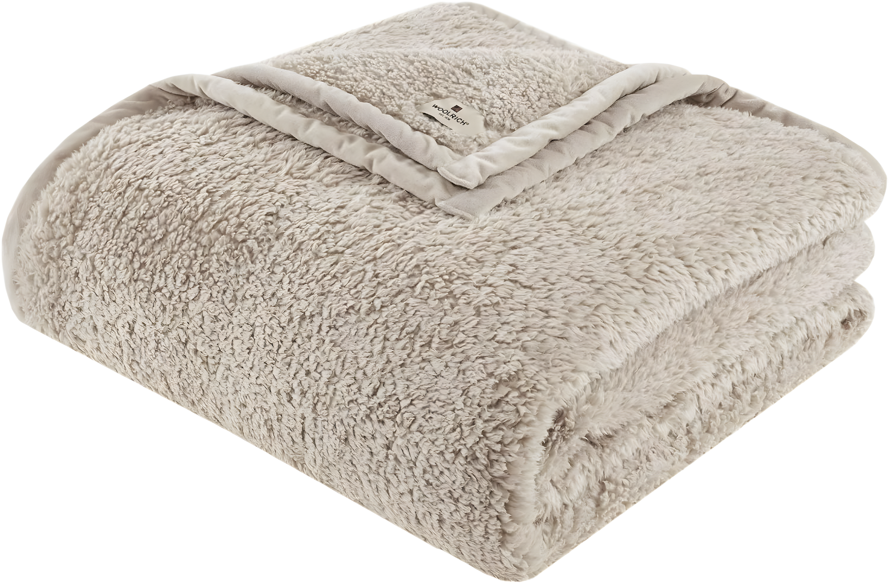 Twin Burlington Berber Bed Blanket Tan: Woolrich, Transitional Style, Velvet Construction, Machine Washable