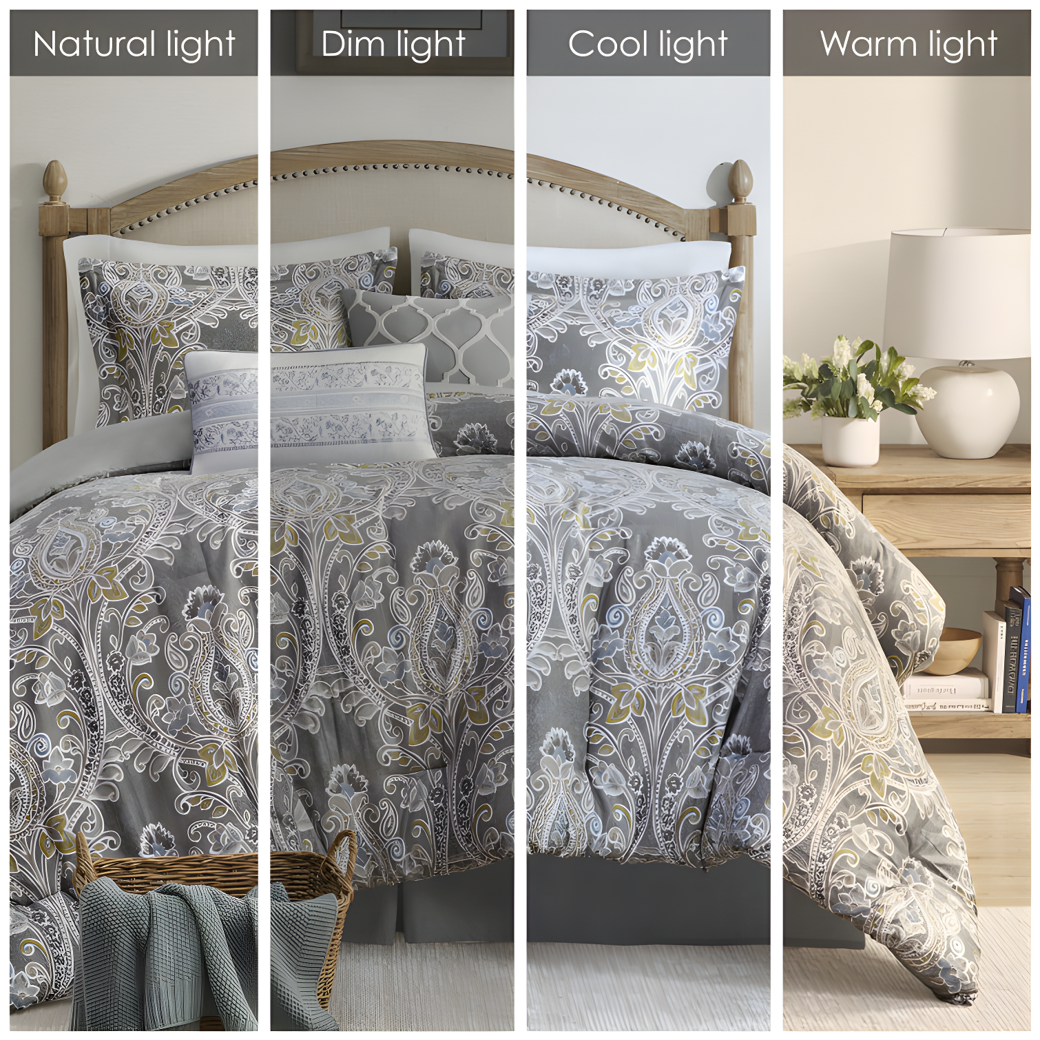 Hallie Gray Traditional 6 Piece 100% Cotton Comforter Set