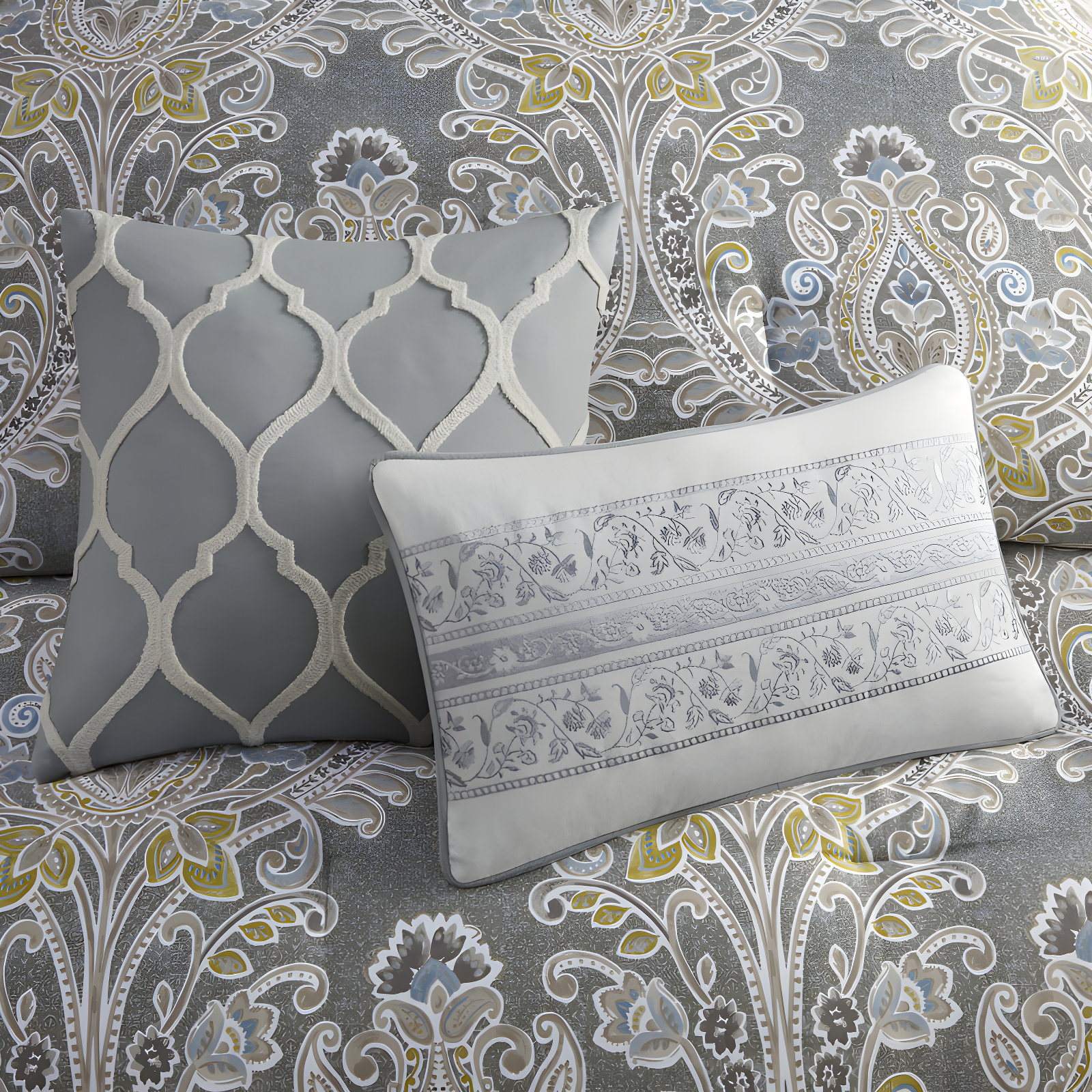 Hallie Gray Traditional 6 Piece 100% Cotton Comforter Set