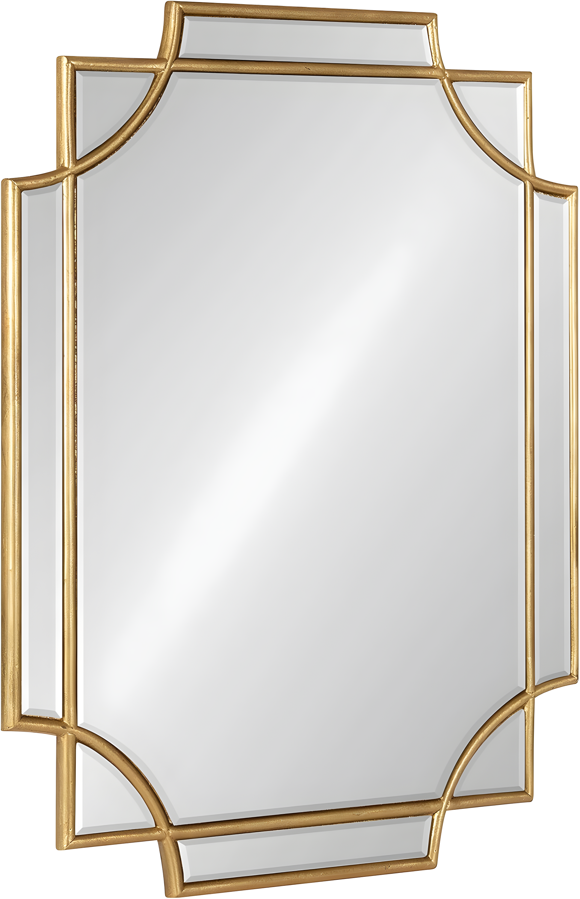 Kate and Laurel Minuette Glam Wall Mirror, 18 x 24, Gold, Boho-Chic Home Decor for Wall