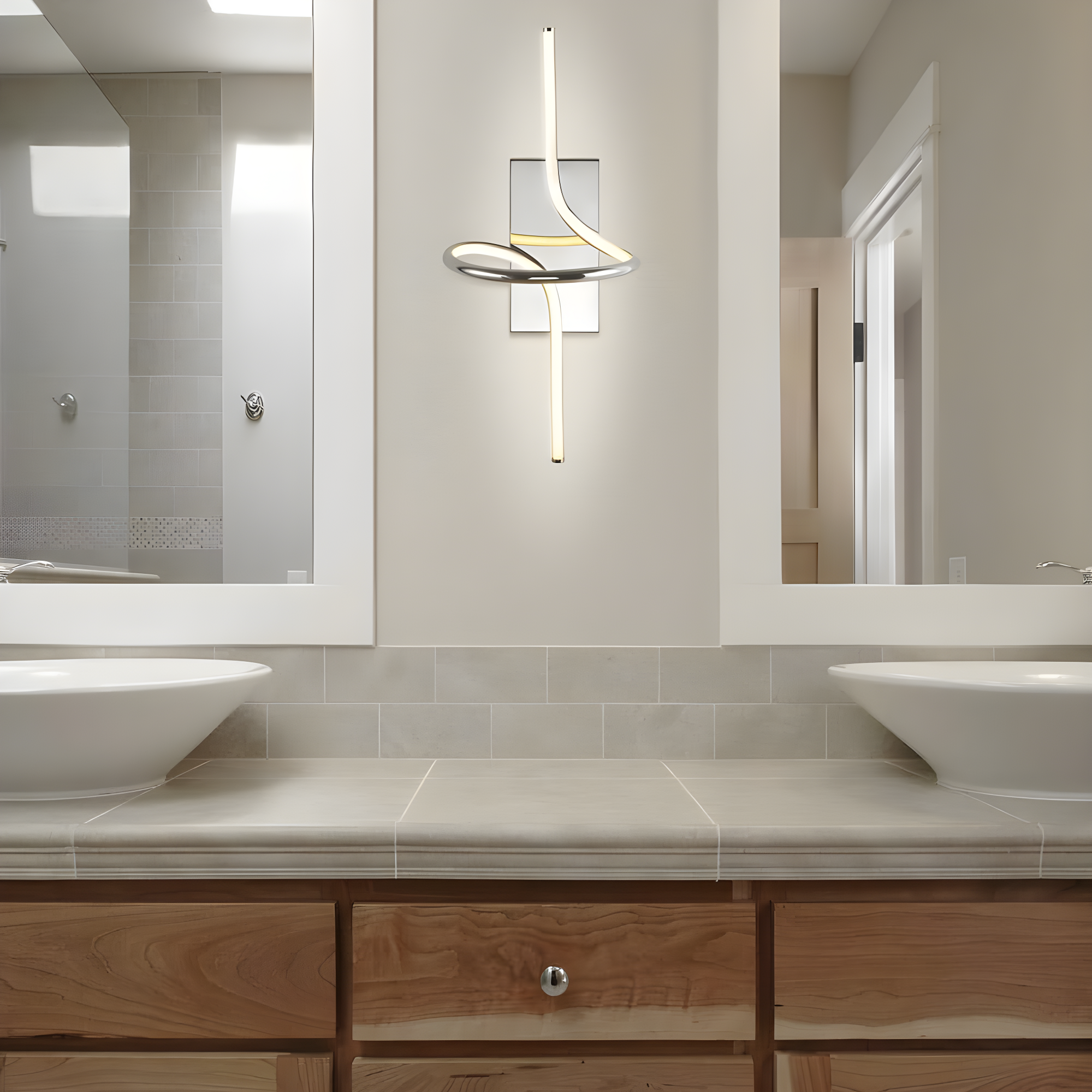 Sketch 9 in. Chrome Minimalist Metal Integrated LED Vanity Light Sconce