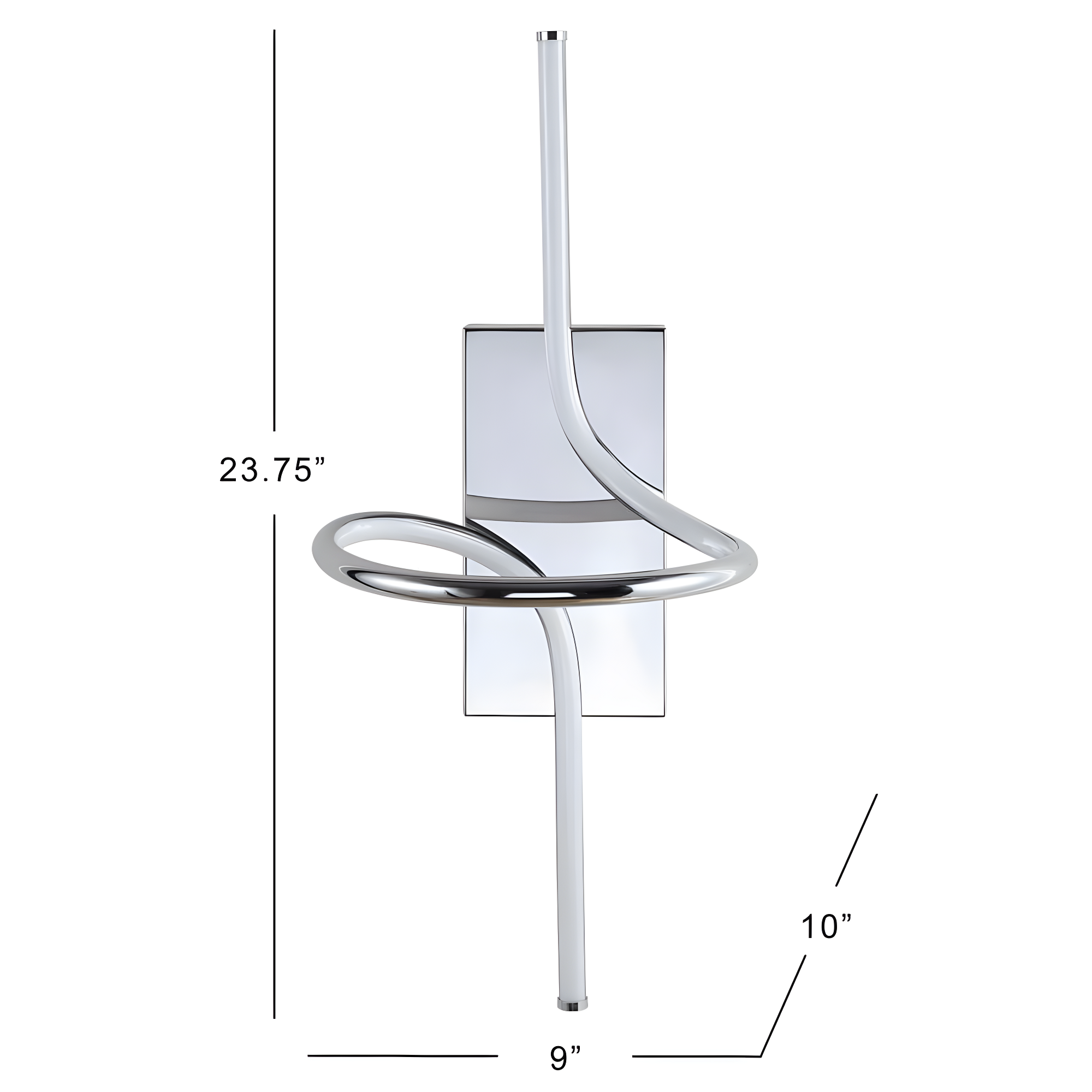 Sketch 9 in. Chrome Minimalist Metal Integrated LED Vanity Light Sconce