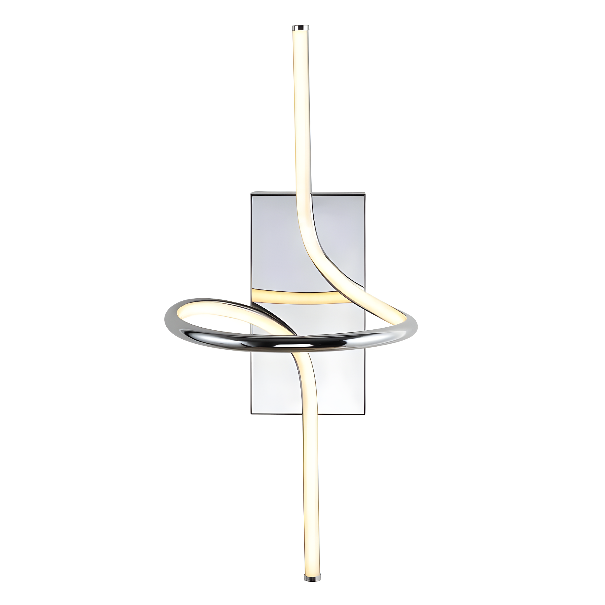 Sketch 9 in. Chrome Minimalist Metal Integrated LED Vanity Light Sconce