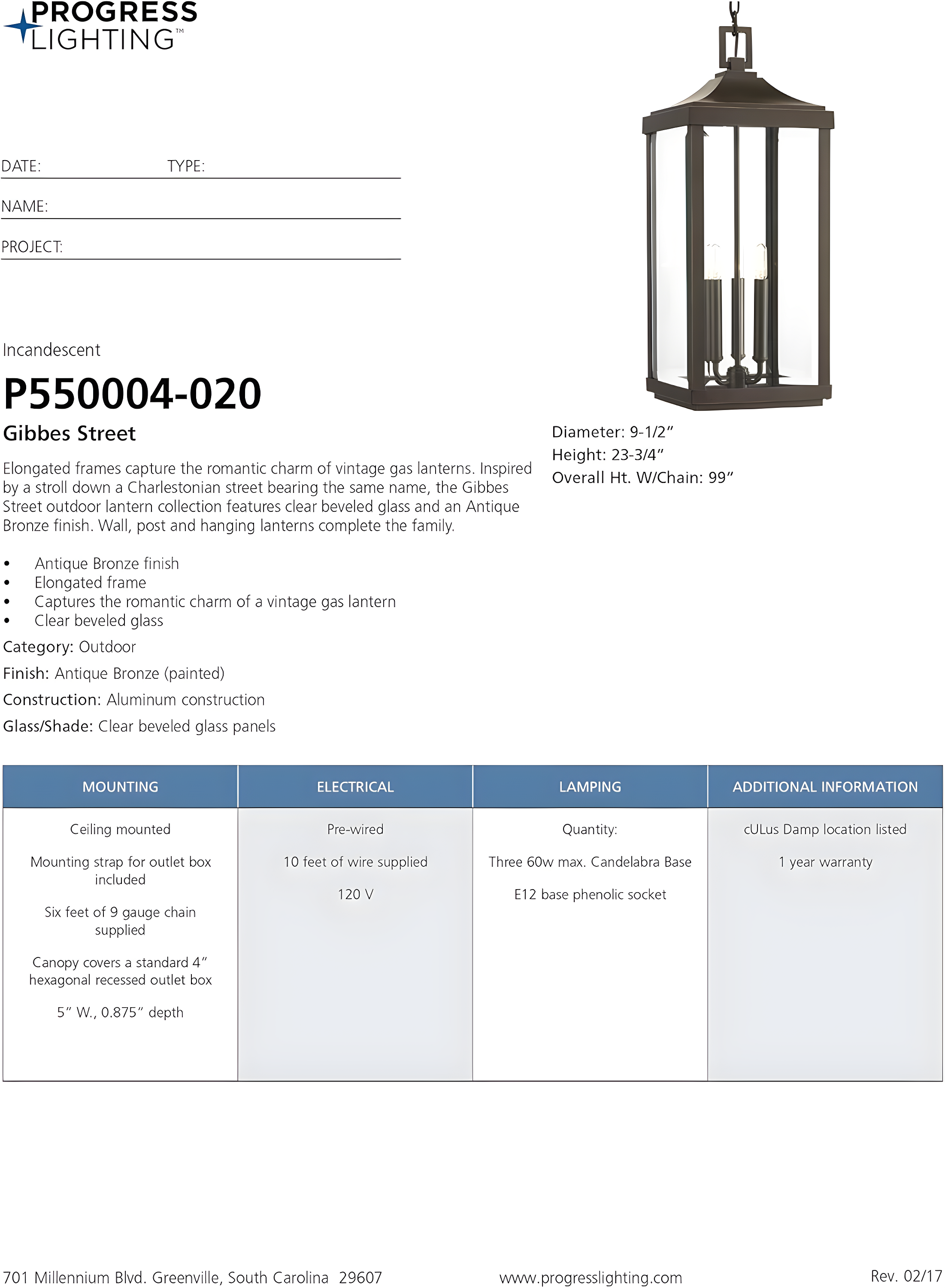 Husby 3 - Light Outdoor Hanging Lantern