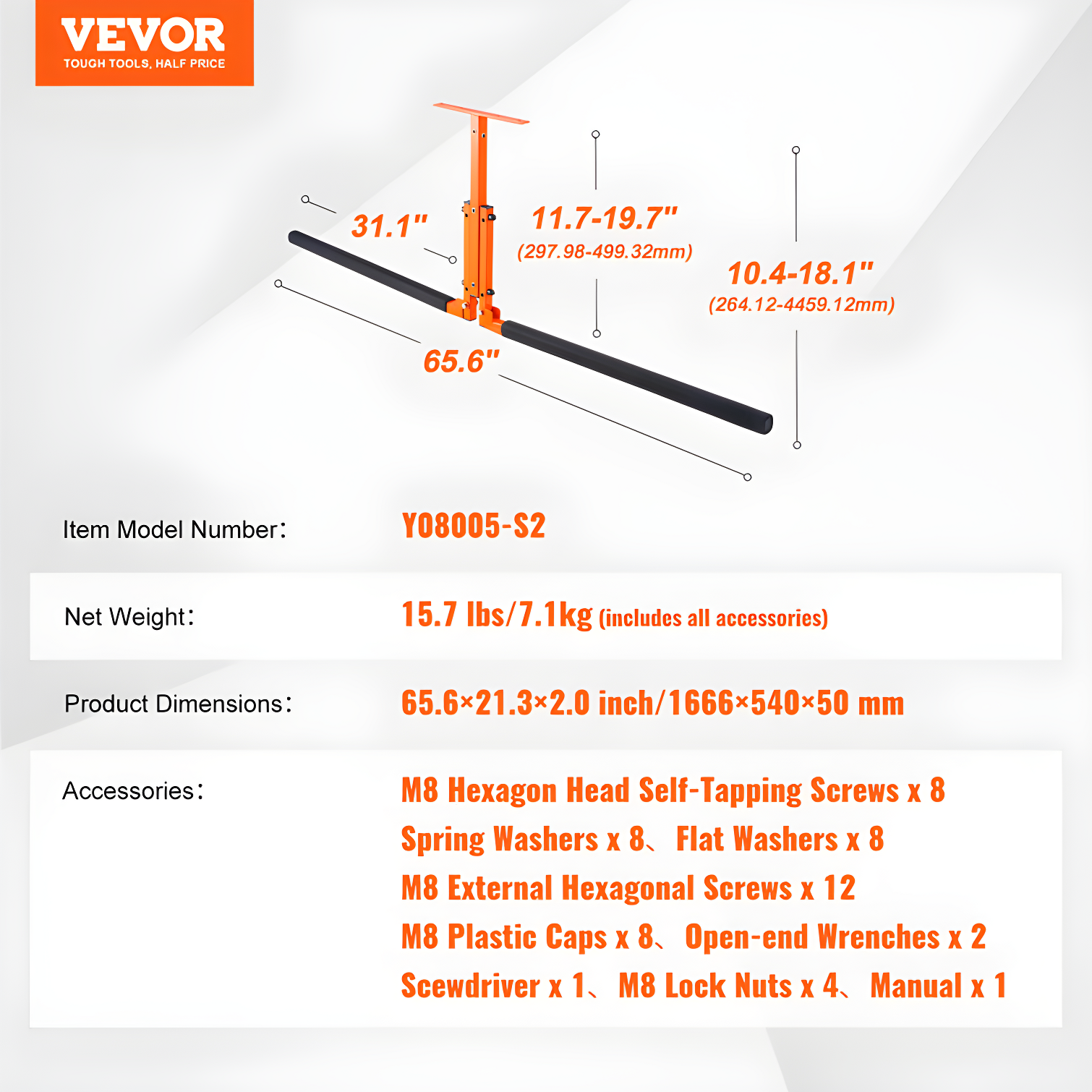Steel Ceiling Mounted Adjustable Kayak Rack
