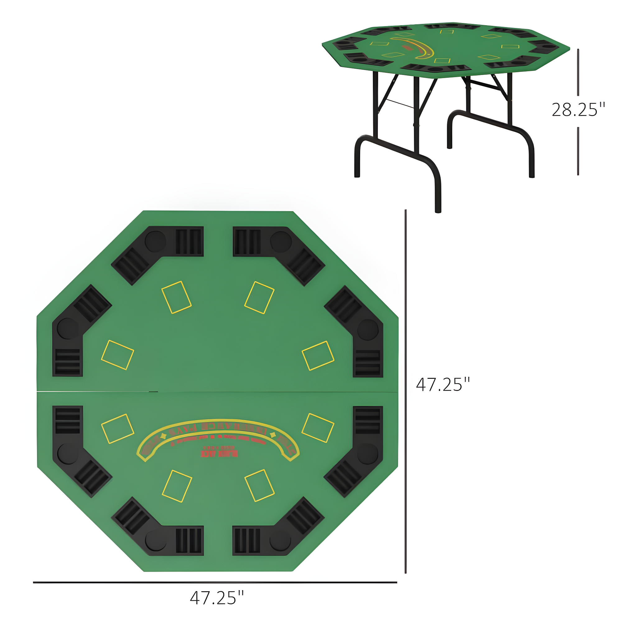 Soozier Soozier 47.25'' 8 - Player Foldable Poker Table
