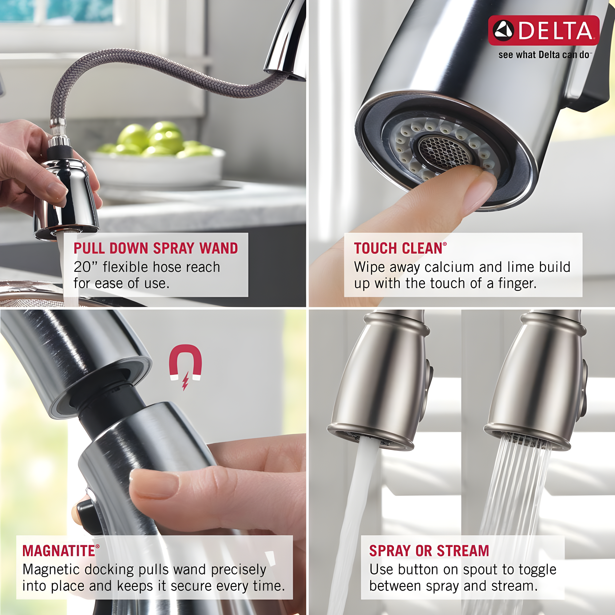 Trinsic Pull Down Sprayer Bar Faucet, Single Handle Prep Sink Faucet
