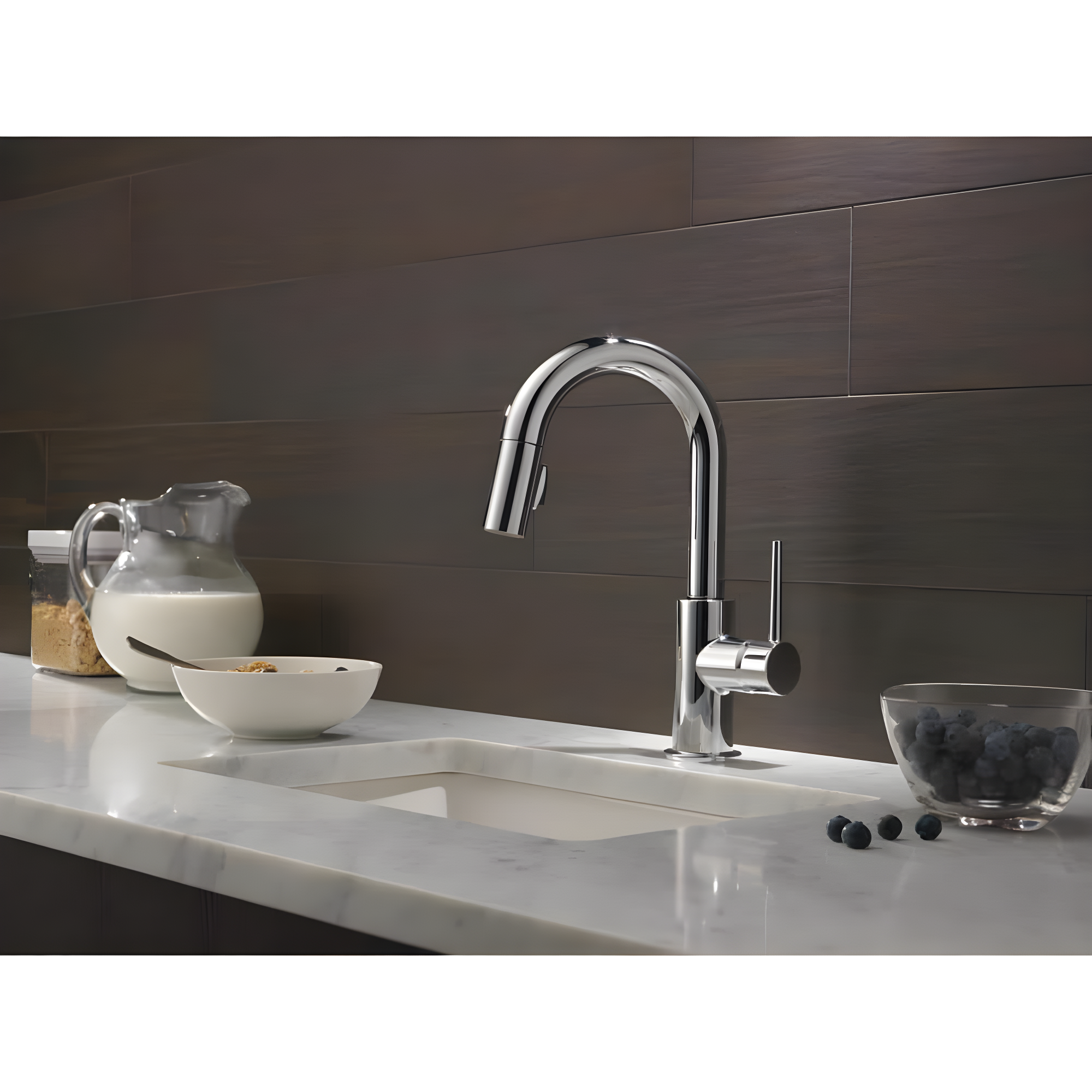 Trinsic Pull Down Sprayer Bar Faucet, Single Handle Prep Sink Faucet