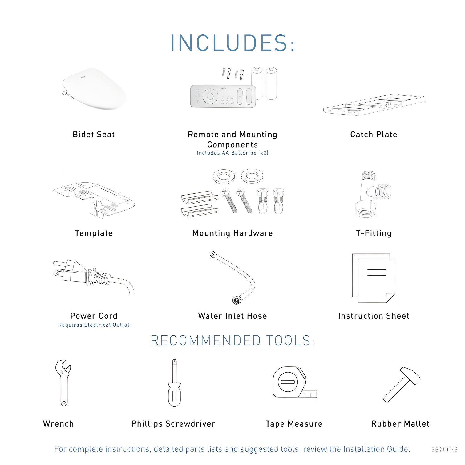 Moen EB2100-E 5-Series Premium Electronic Bidet Seat for Elongated Toilets with Remote