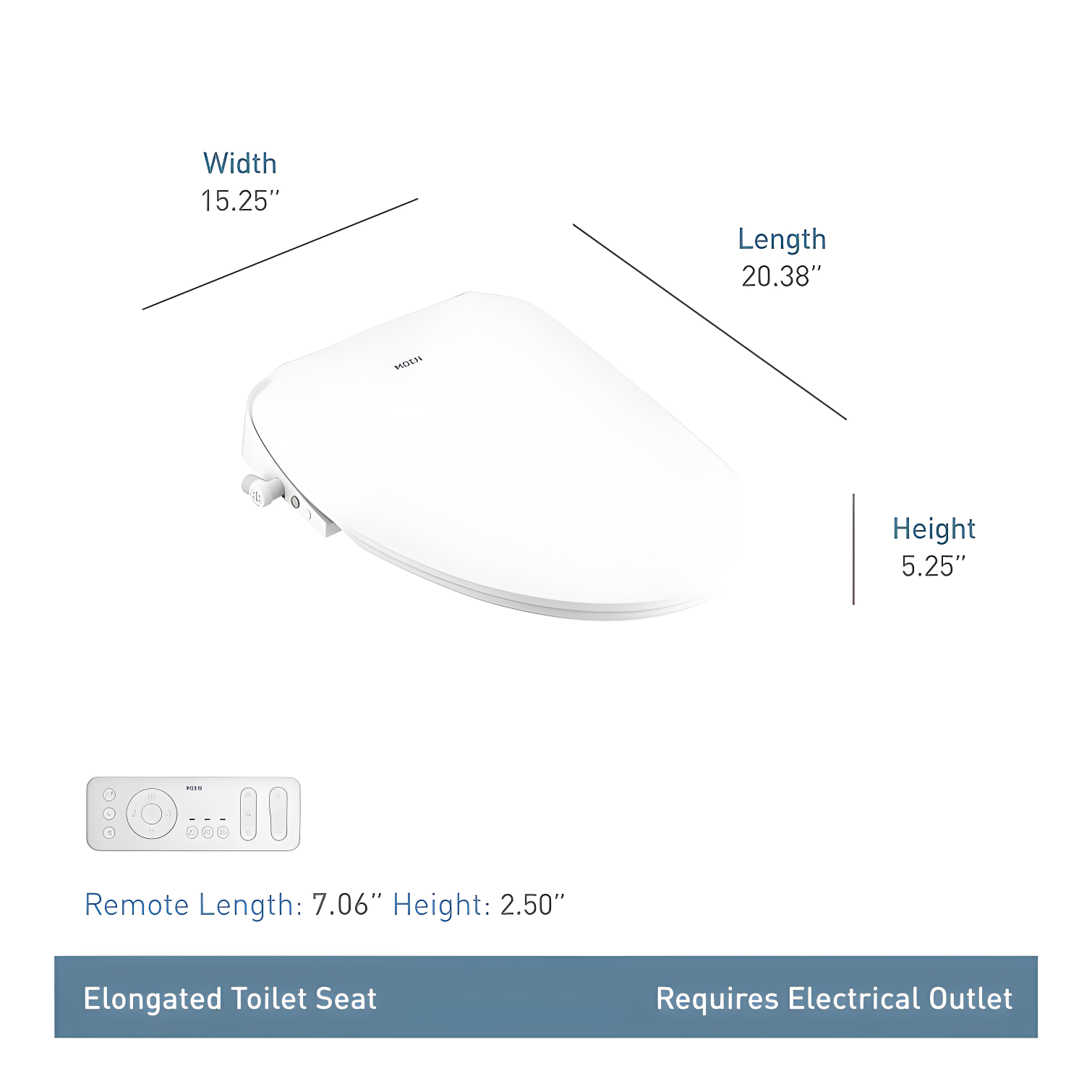 Moen EB2100-E 5-Series Premium Electronic Bidet Seat for Elongated Toilets with Remote