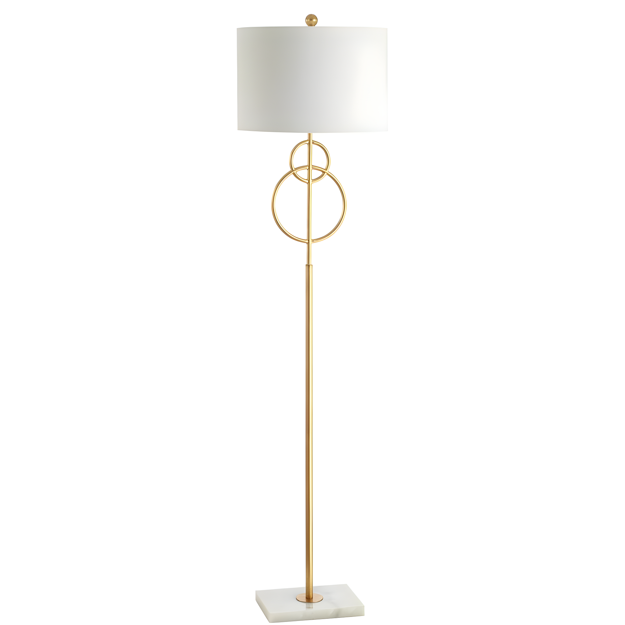 JONATHAN Y JYL1097A Haines 60" Modern Circle Marble/Metal LED Floor Lamp, Classic, Glam, Transitional for living room, dinning room, bedroom, office Bulb Included, Gold