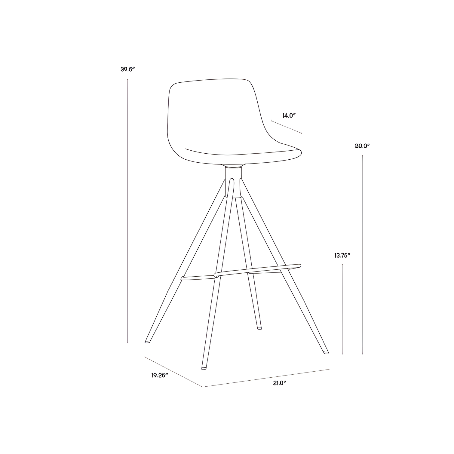 Belfast Koala Grey 30" Swivel Bar Stool with Gold Legs