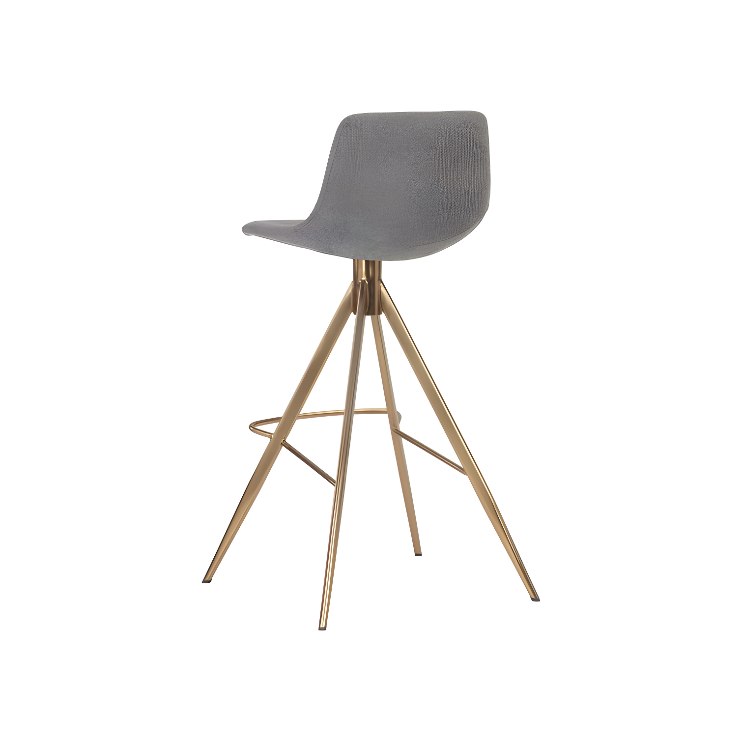 Belfast Koala Grey 30" Swivel Bar Stool with Gold Legs