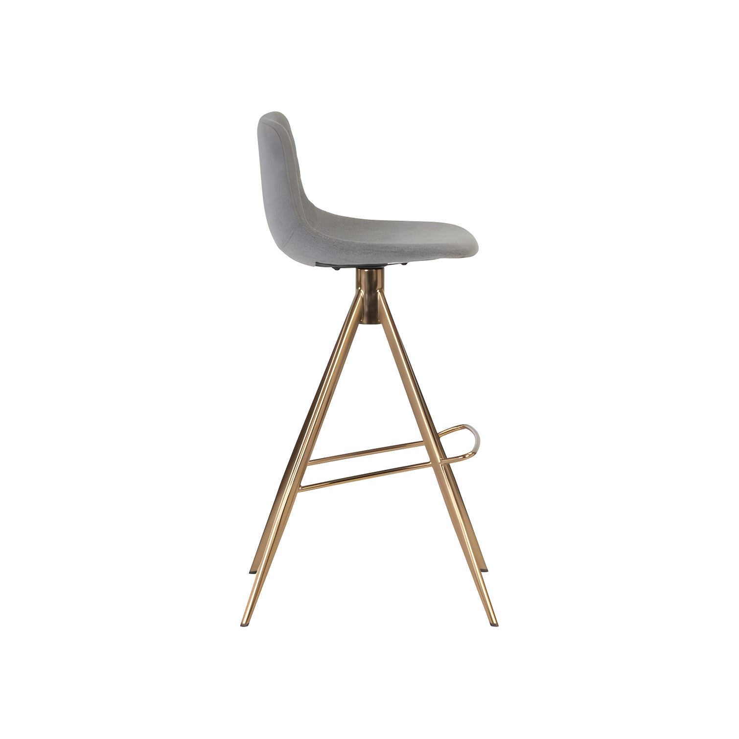 Belfast Koala Grey 30" Swivel Bar Stool with Gold Legs