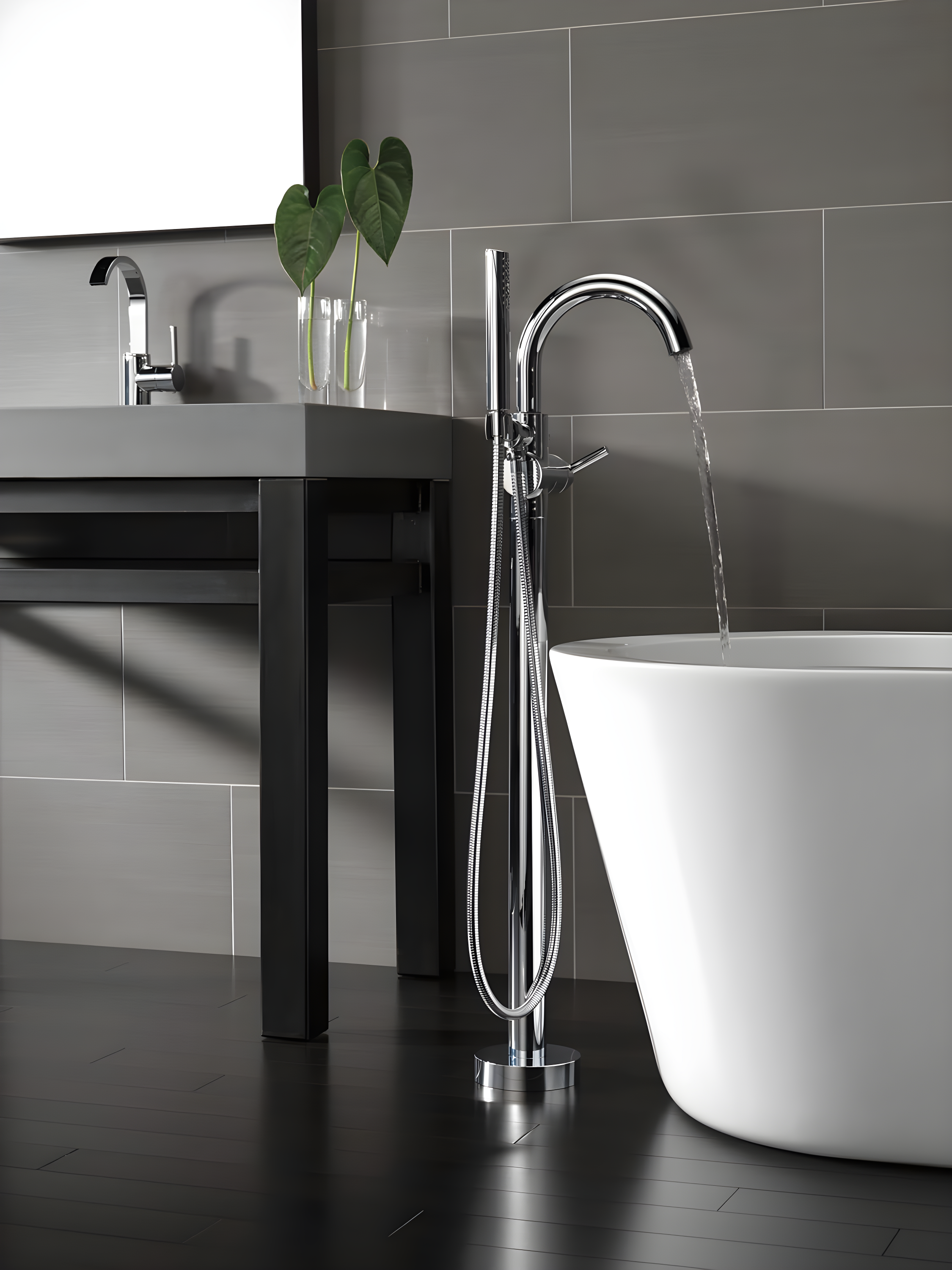 Trinsic Single Handle Floor Mounted Freestanding Tub Filler