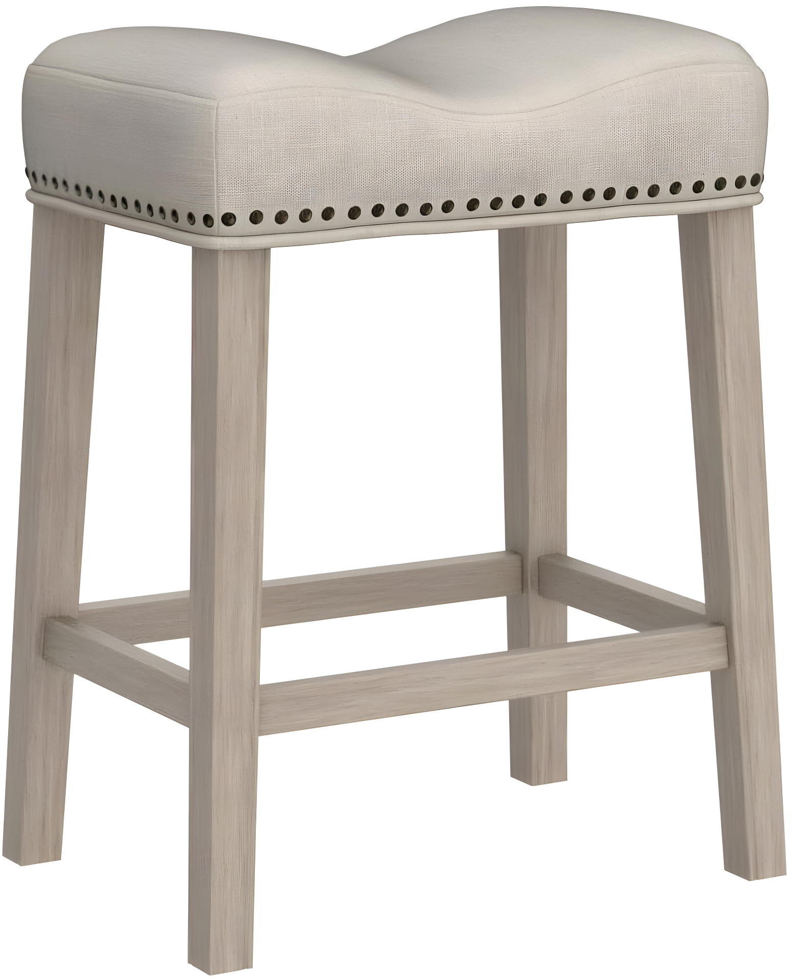Roundhill Furniture CoCo Upholstered Backless Saddle Seat Counter Stools 24 height, Tan, Set of 2