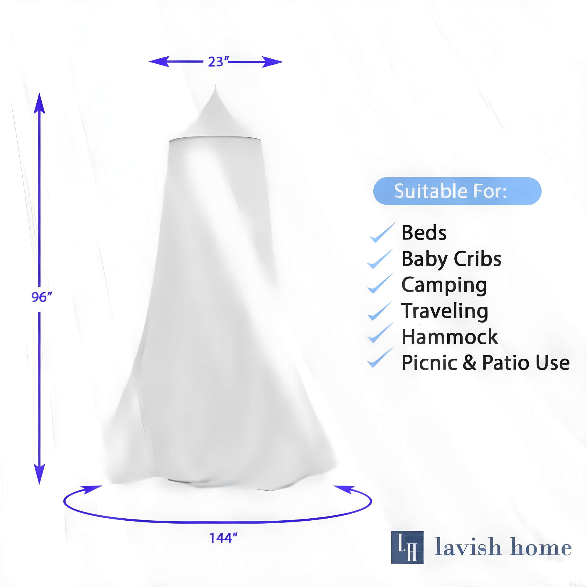 Hastings Home Mosquito Netting for Beds, Hammocks, and Cribs