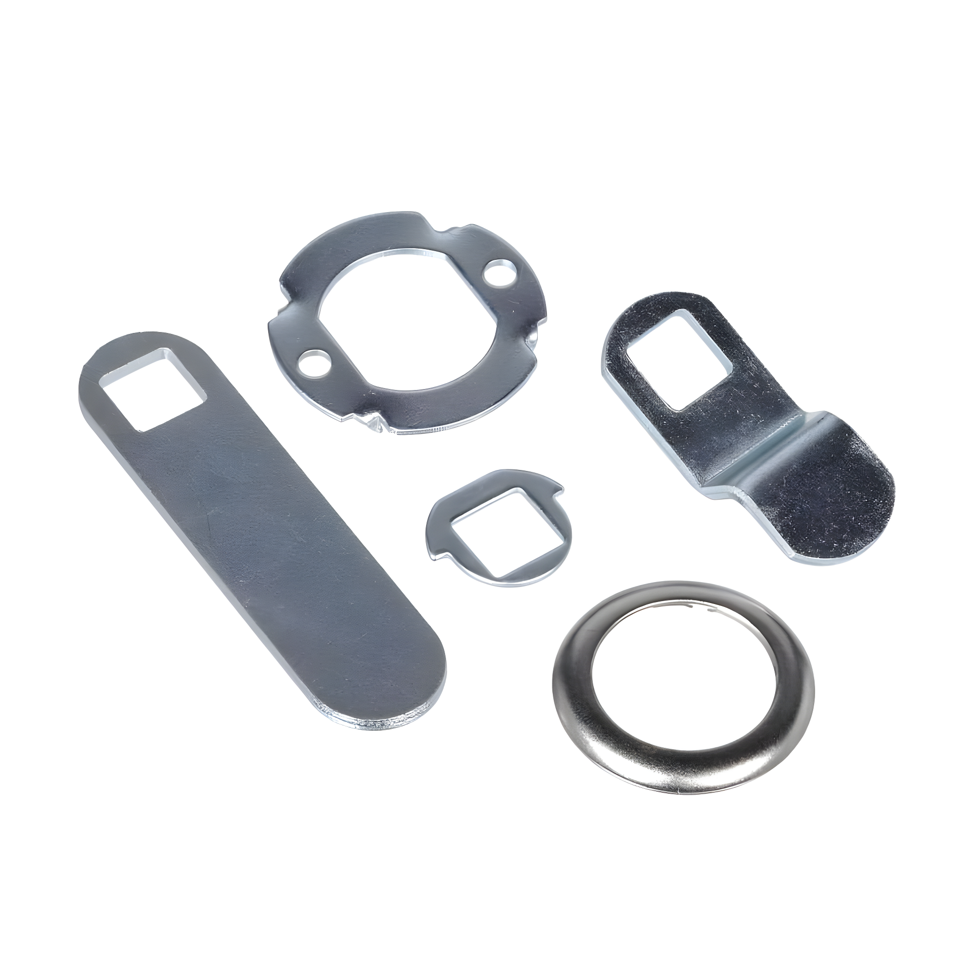 Prime-Line Diecast Keyed Alike Drawer and Cabinet Lock  3 Cams, Trim Collar, 2 Washers, 2 Keys and Fasteners  7/8 In. Length for 9/16 In. Max Panel Thickness, Stainless Steel (1 Set)