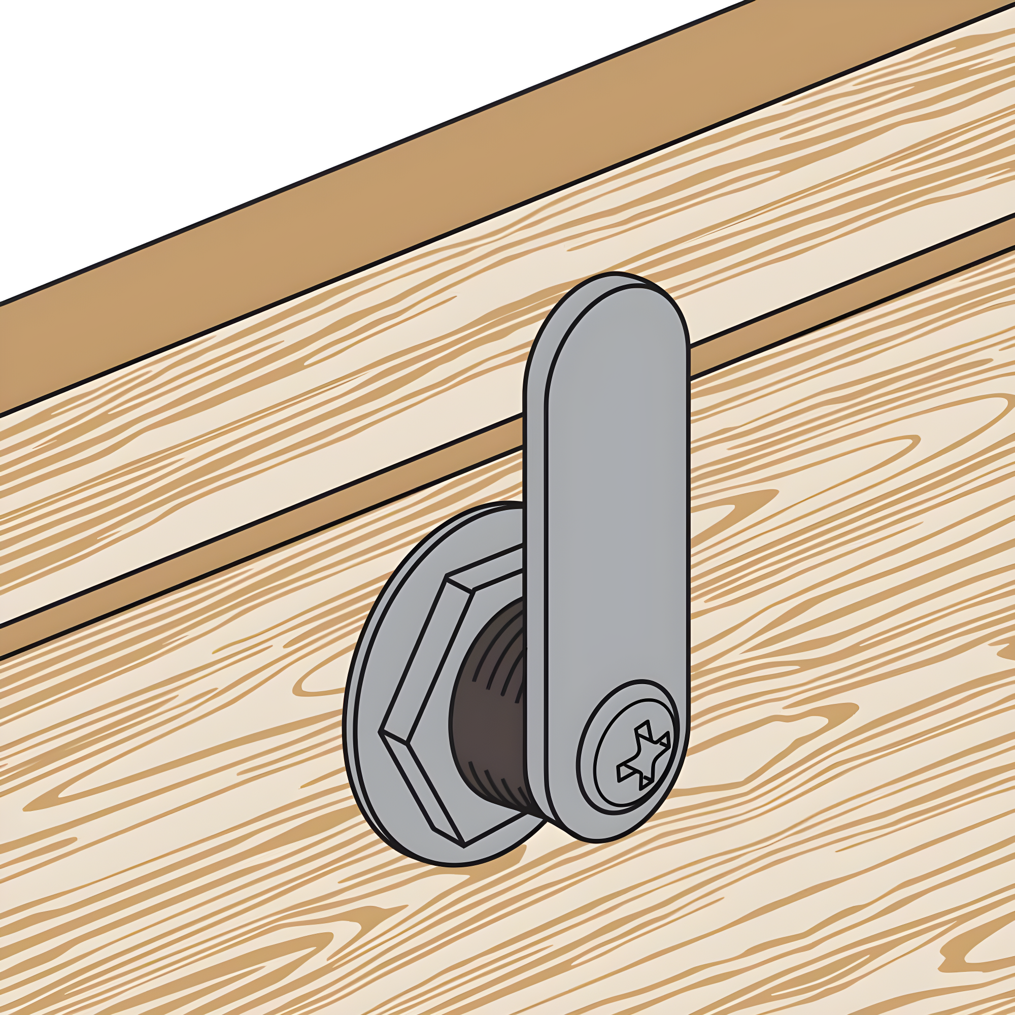 Prime-Line Diecast Keyed Alike Drawer and Cabinet Lock  3 Cams, Trim Collar, 2 Washers, 2 Keys and Fasteners  7/8 In. Length for 9/16 In. Max Panel Thickness, Stainless Steel (1 Set)