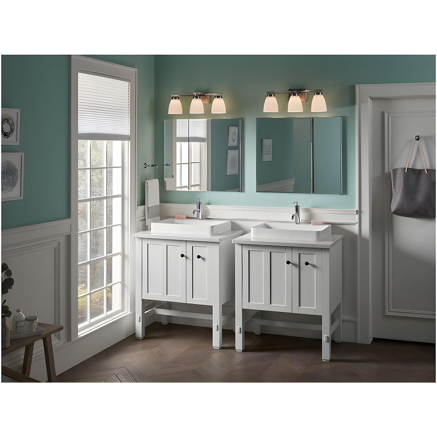CLC Aluminum Two-Door Medicine Cabinet With Mirrored Doors, Beveled Edges