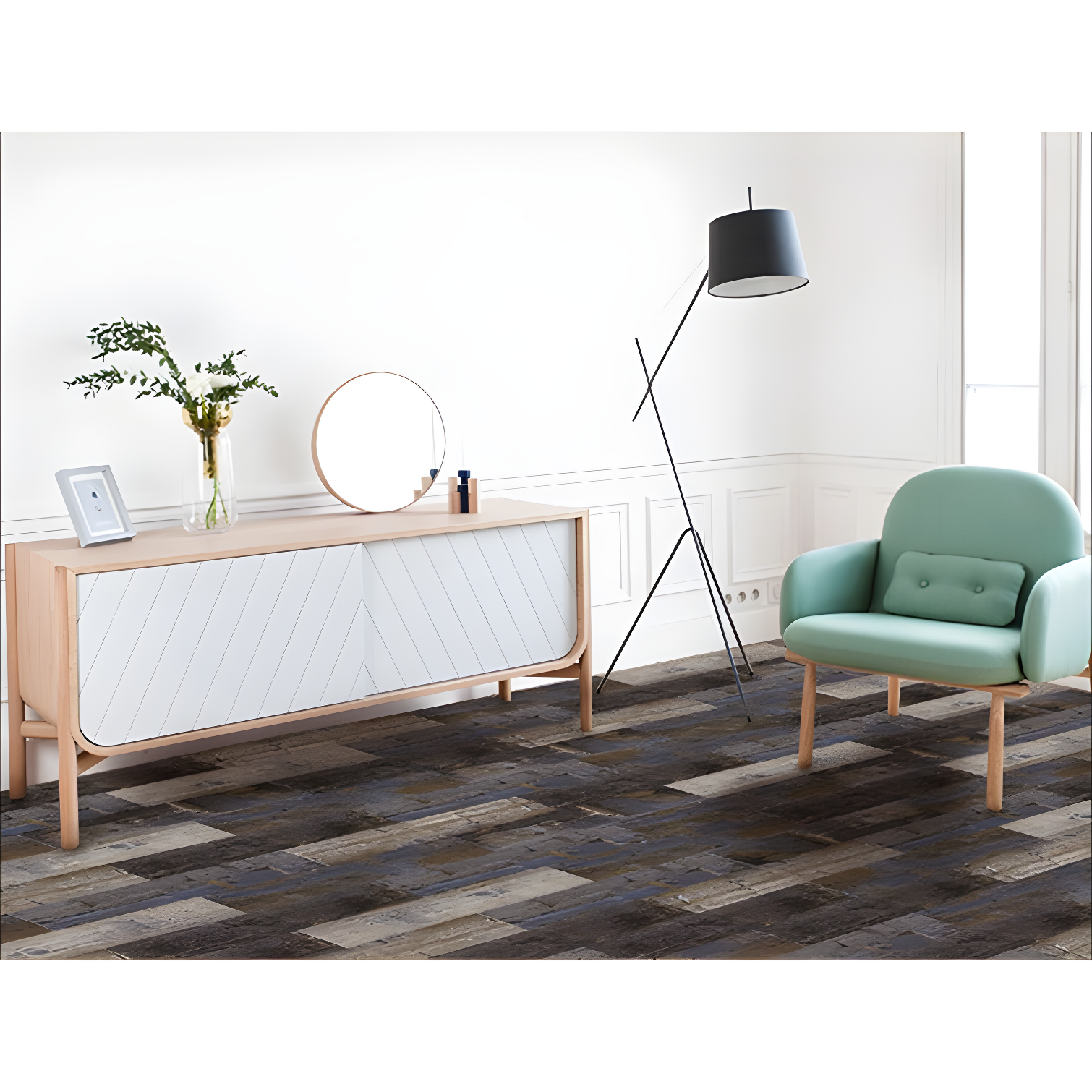 DecoProducts Colors Glue Down Floor and Wall DIY Multi-Tonal Style 6" x 36" x 2mm Luxury Vinyl Plank