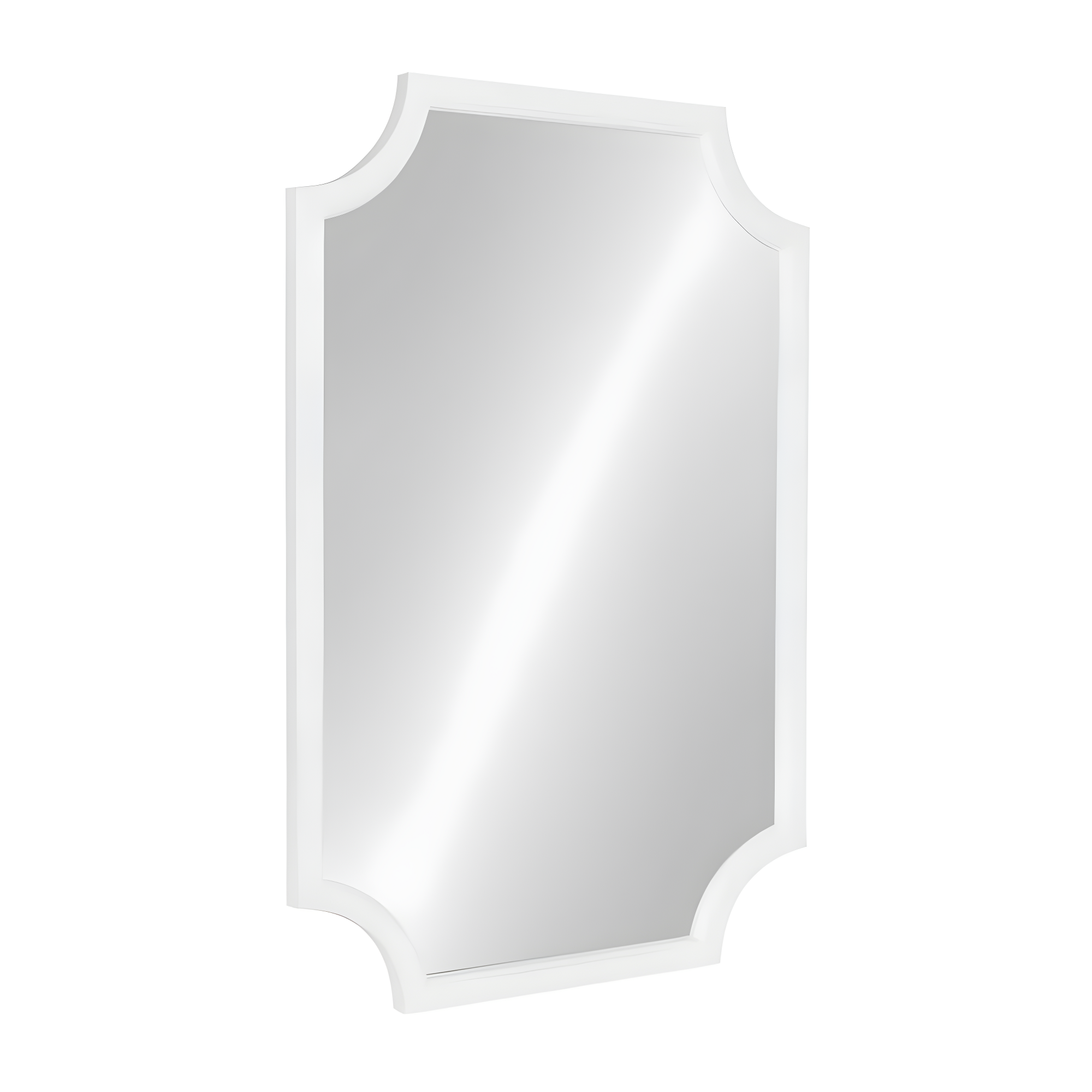 24" x 36" Hogan Framed Scallop Wall Mirror White - Kate and Laurel