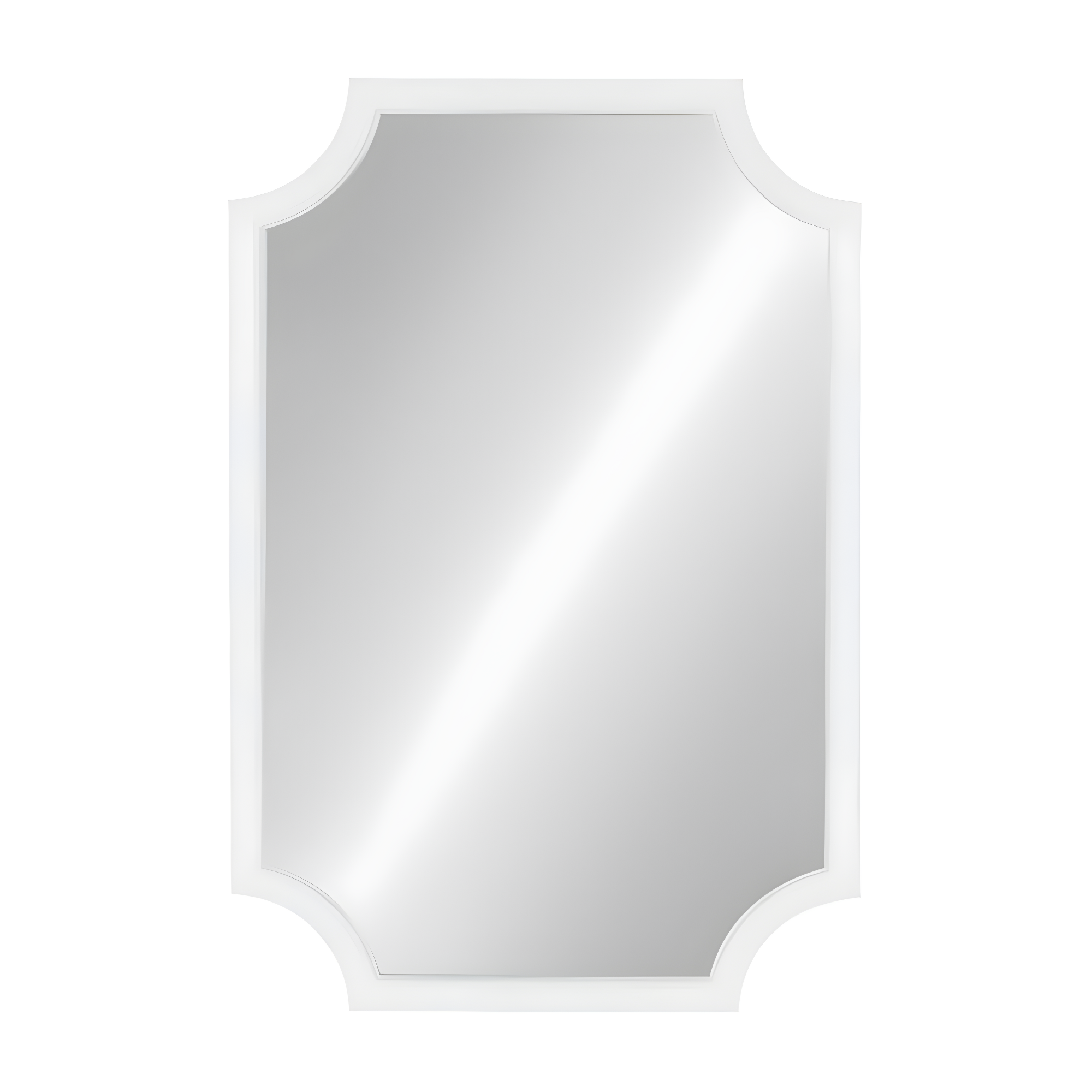 24" x 36" Hogan Framed Scallop Wall Mirror White - Kate and Laurel