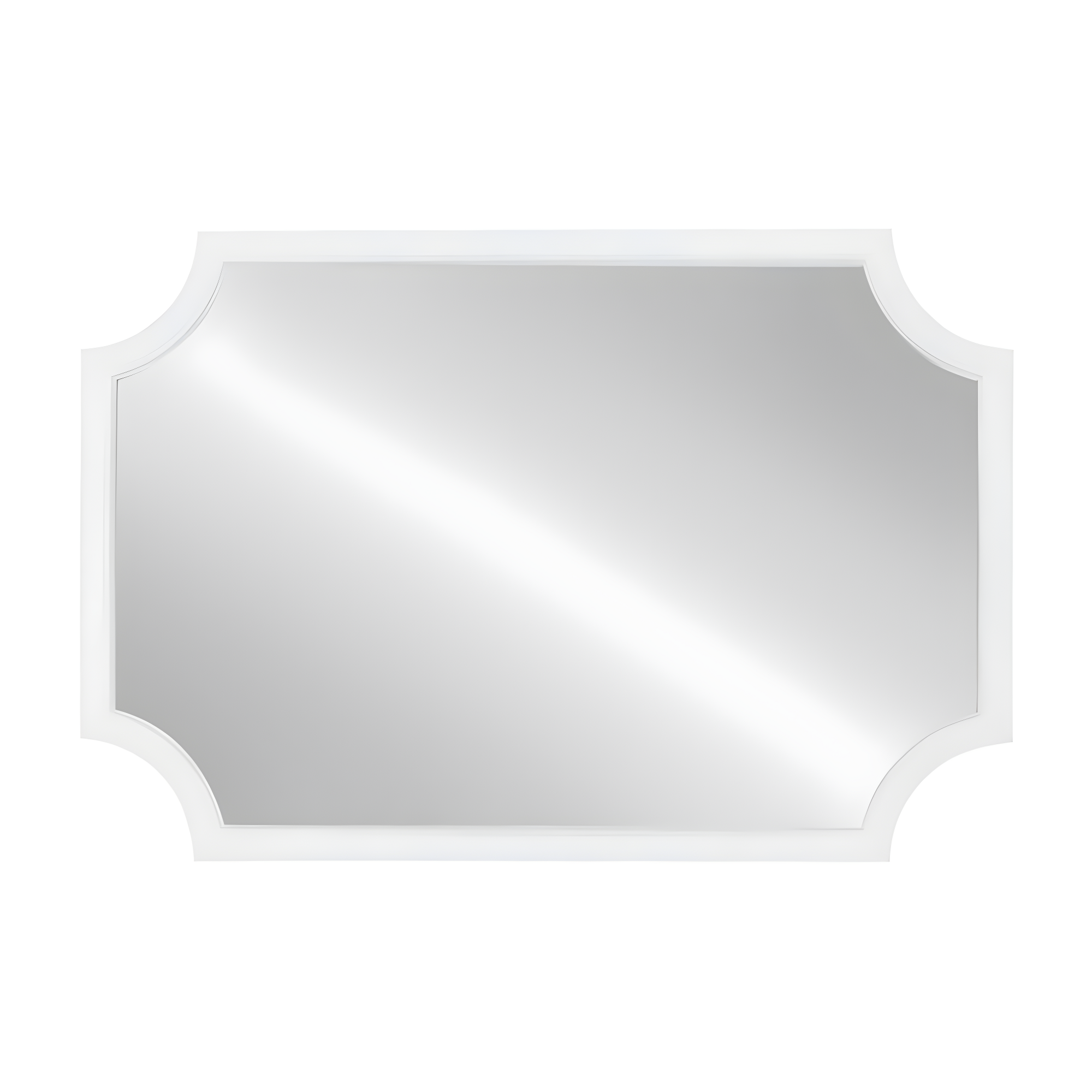 24" x 36" Hogan Framed Scallop Wall Mirror White - Kate and Laurel