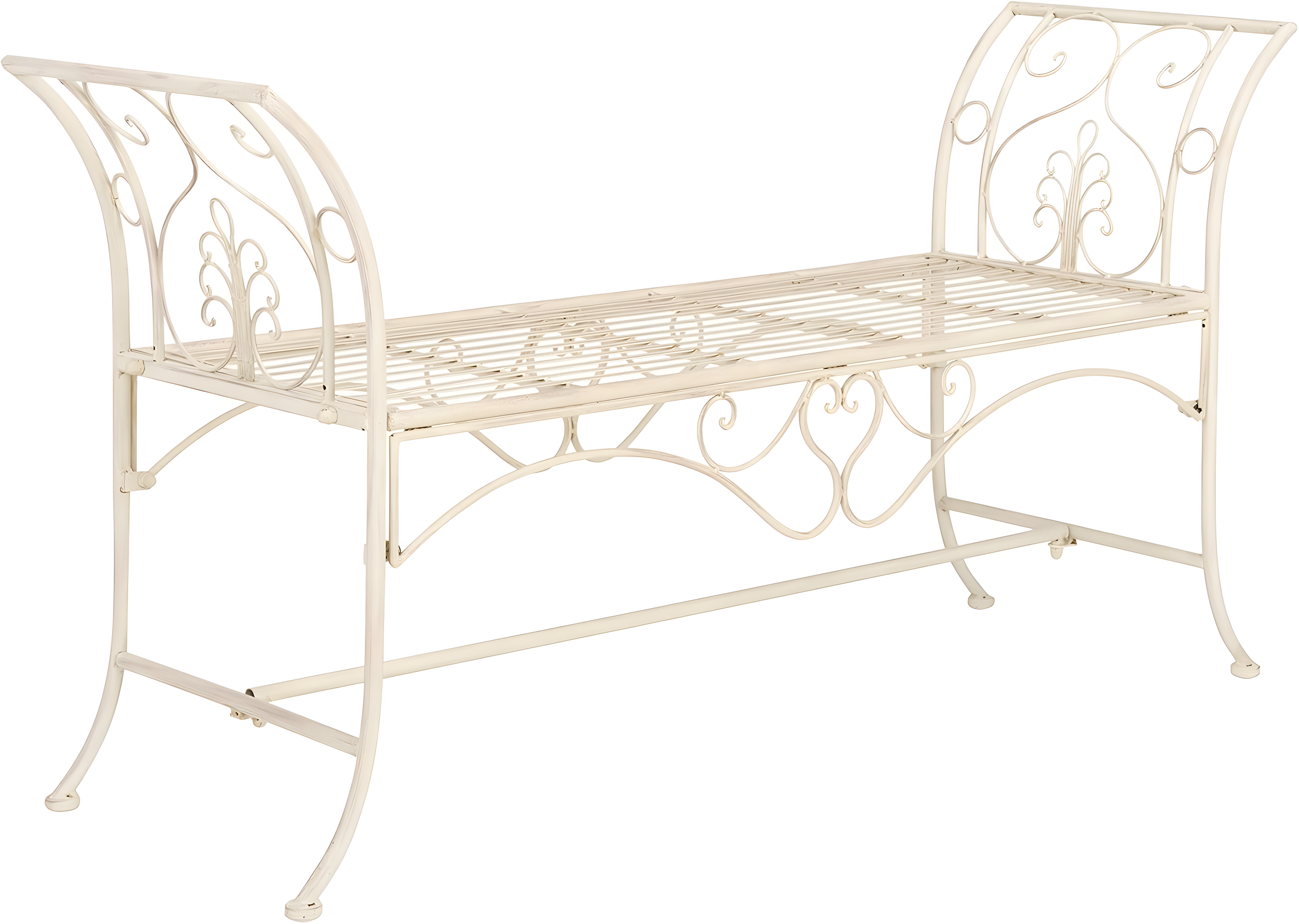 Adina Bench - Outdoor - PAT5016 - Distressed White - Safavieh