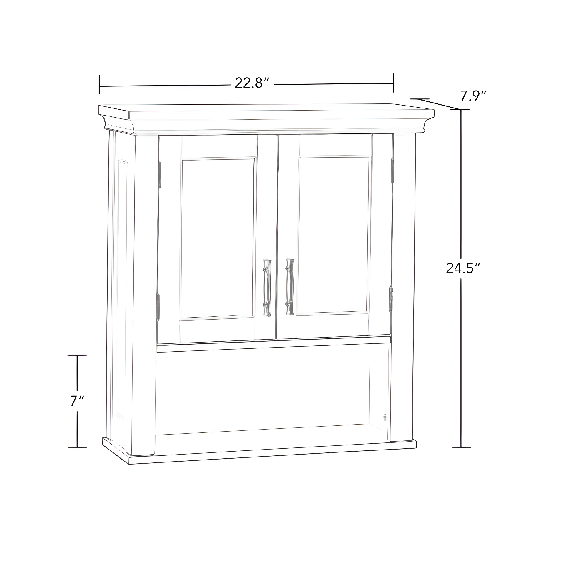 RiverRidge Home RiverRidge Somerset Two-Door Bathroom and Laundry Wall Mount Storage Medicine Cabinet with Open and Adjustable Shelf